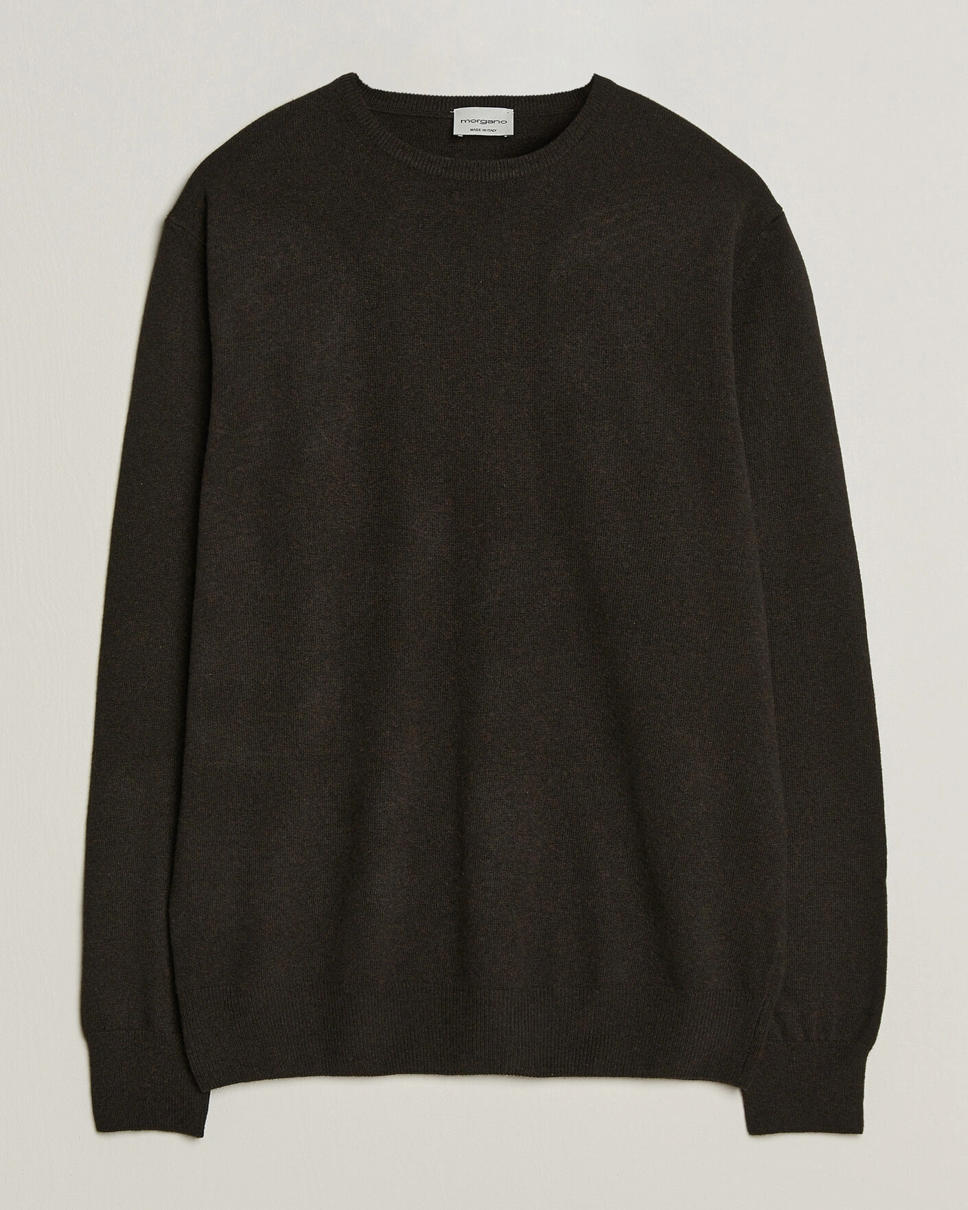 Herr | Tröjor | Morgano | Wool/Cashmere Crewneck Dark Brown