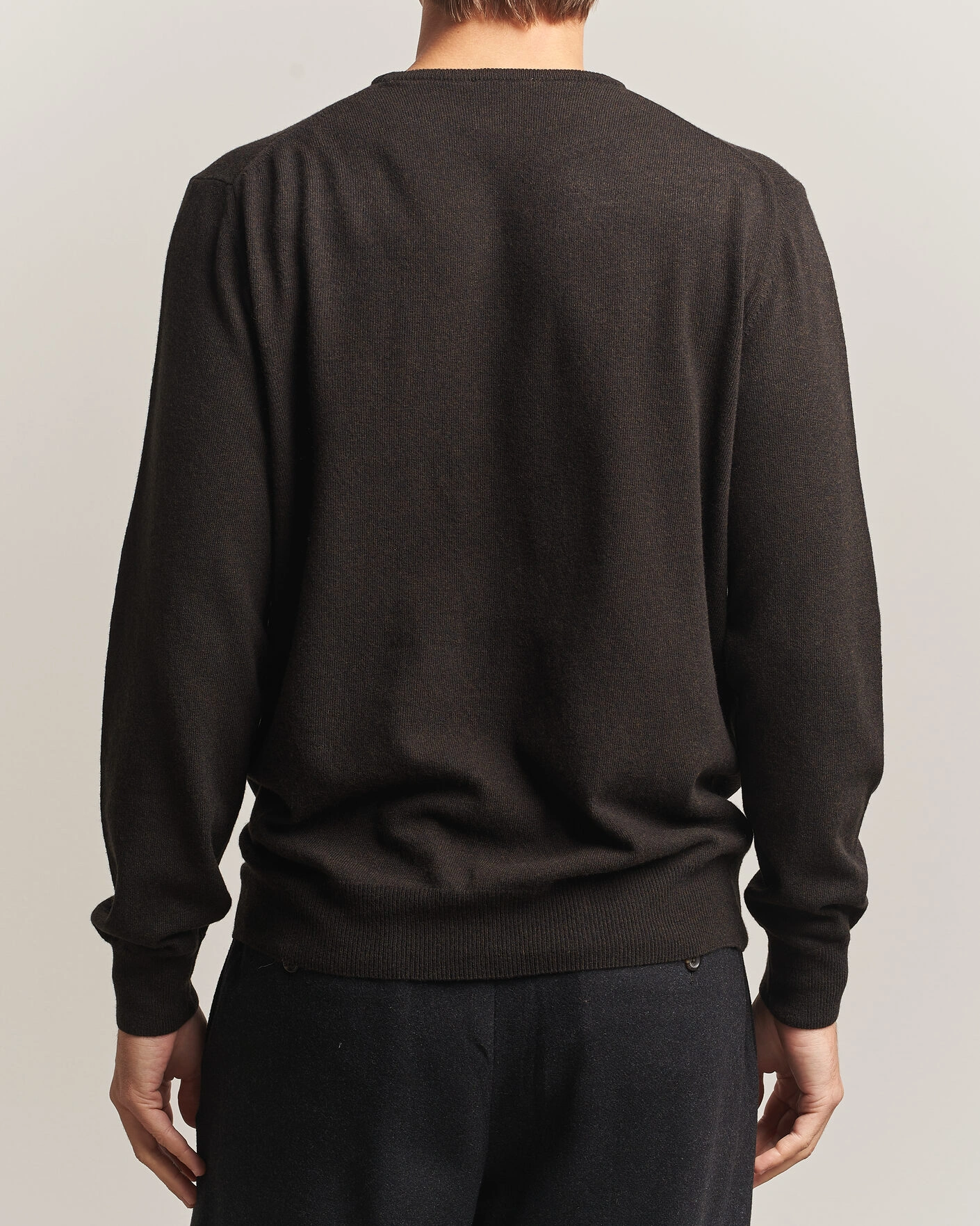 Herr | Tröjor | Morgano | Wool/Cashmere Crewneck Dark Brown
