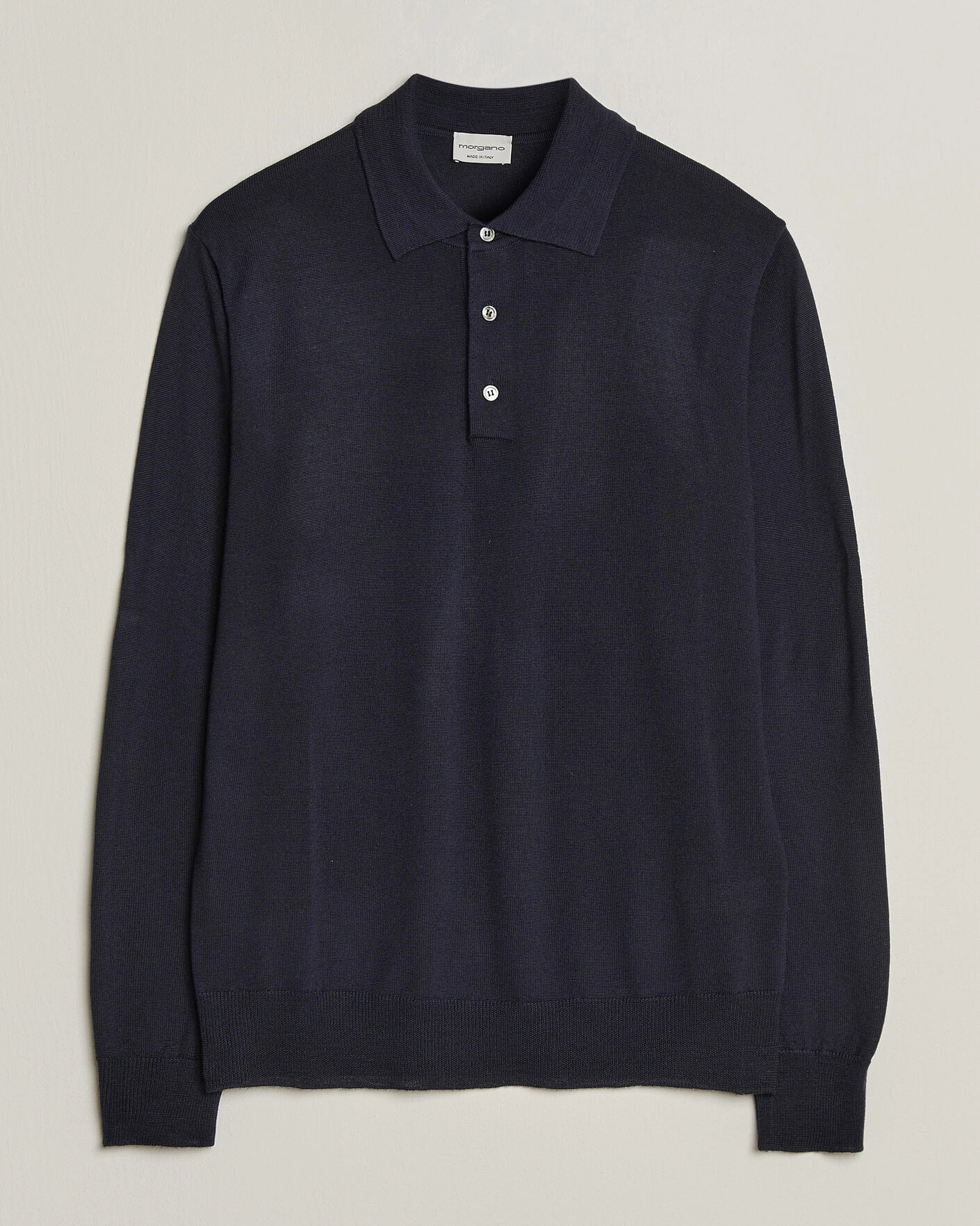 Herr | Tröjor | Morgano | Extra Fine Merino Wool Polo Navy