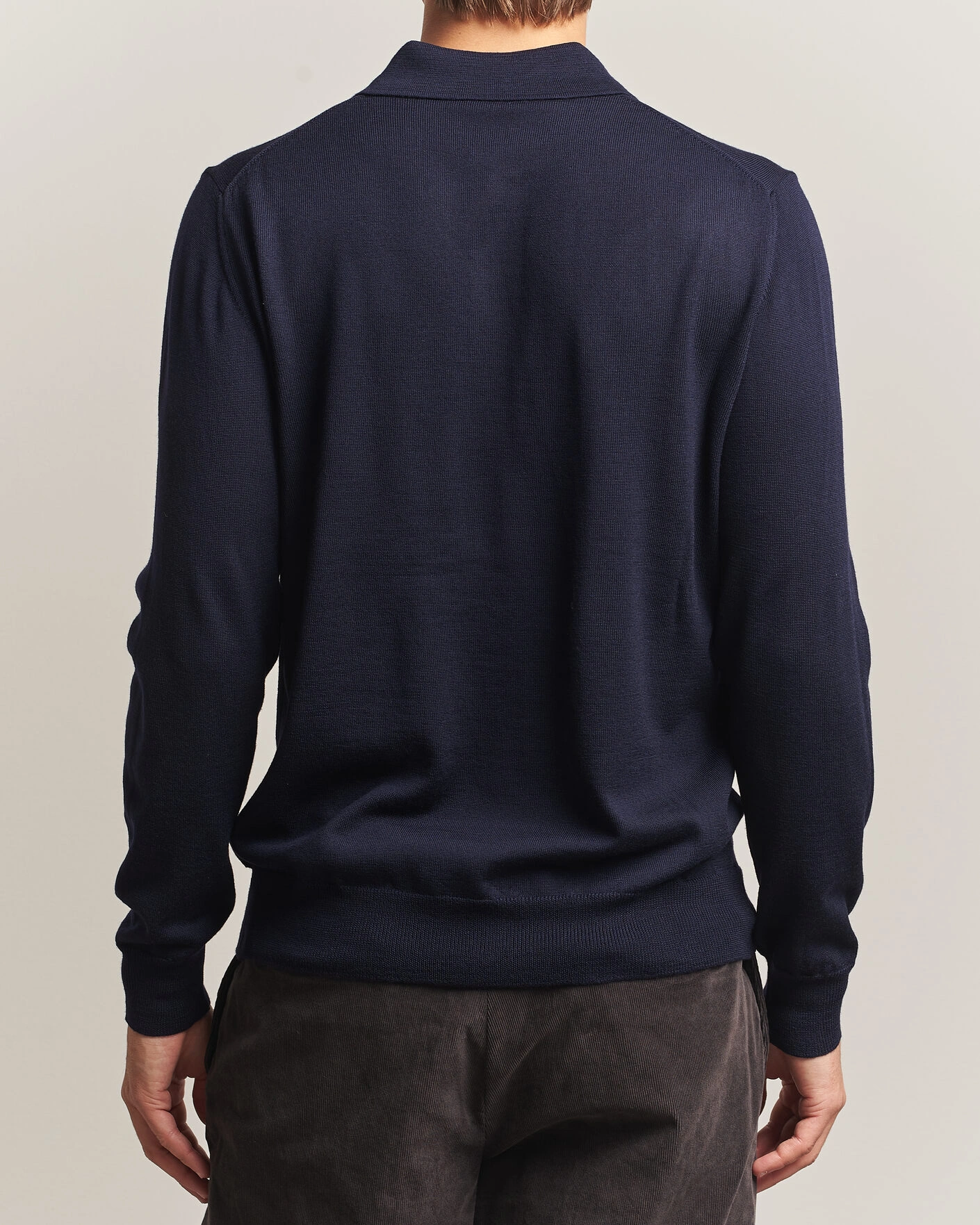 Herr | Tröjor | Morgano | Extra Fine Merino Wool Polo Navy