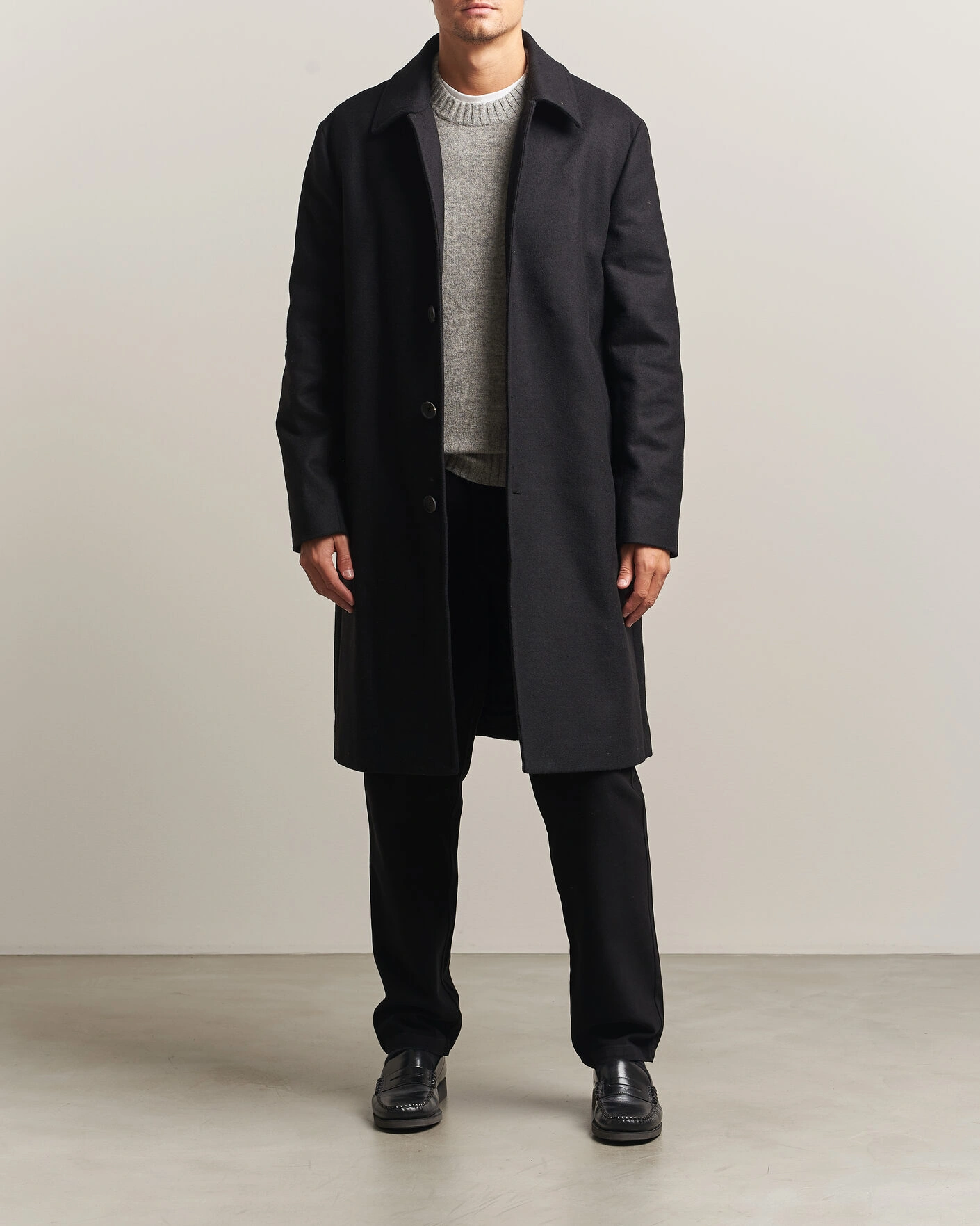 Herr | Jackor | A Day's March | Shamrock Wool Car Coat Black