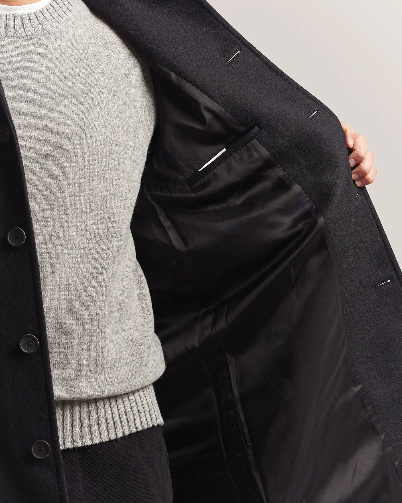 Herr | Jackor | A Day's March | Shamrock Wool Car Coat Black