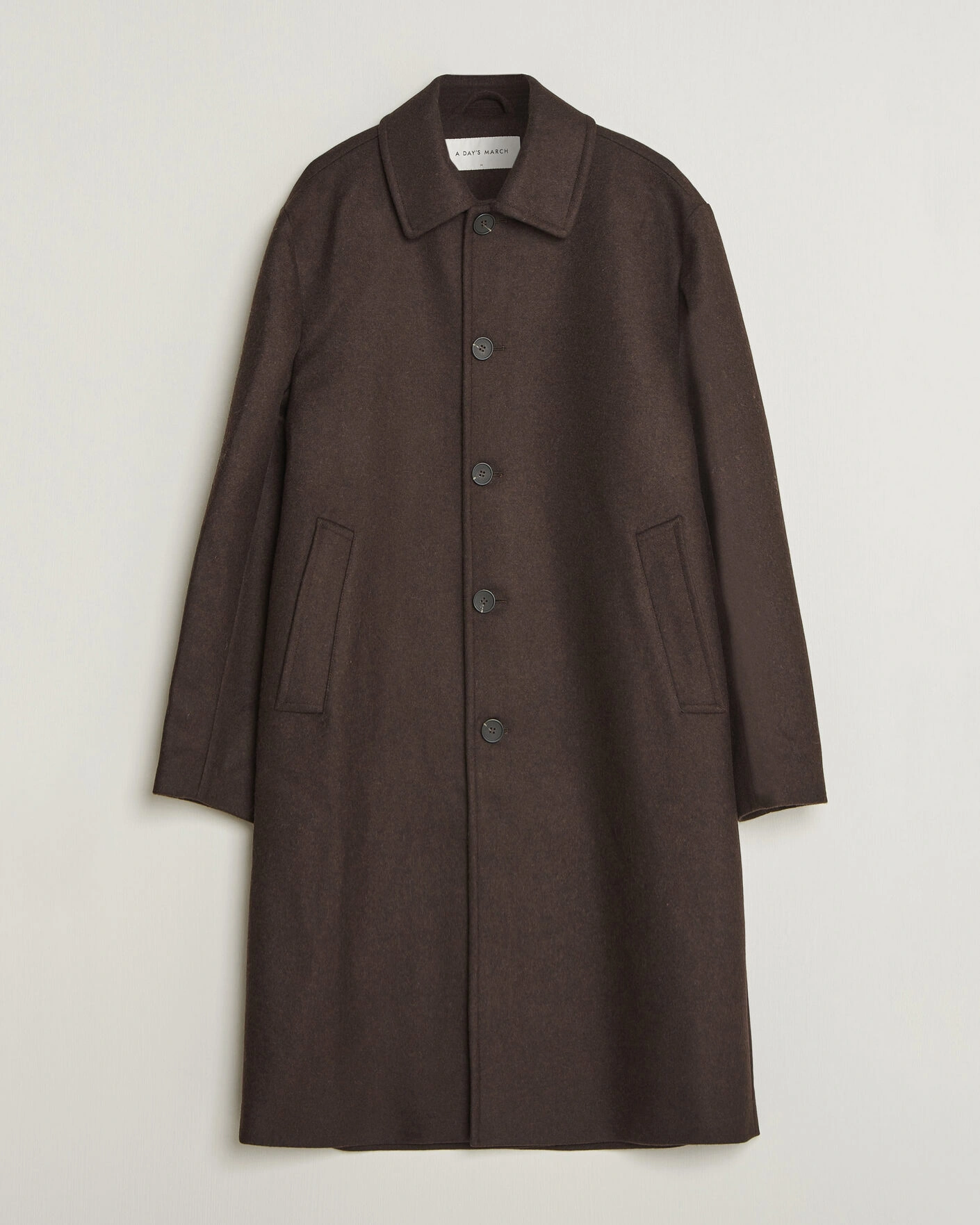 Herr | Jackor | A Day's March | Shamrock Wool Car Coat Dark Brown