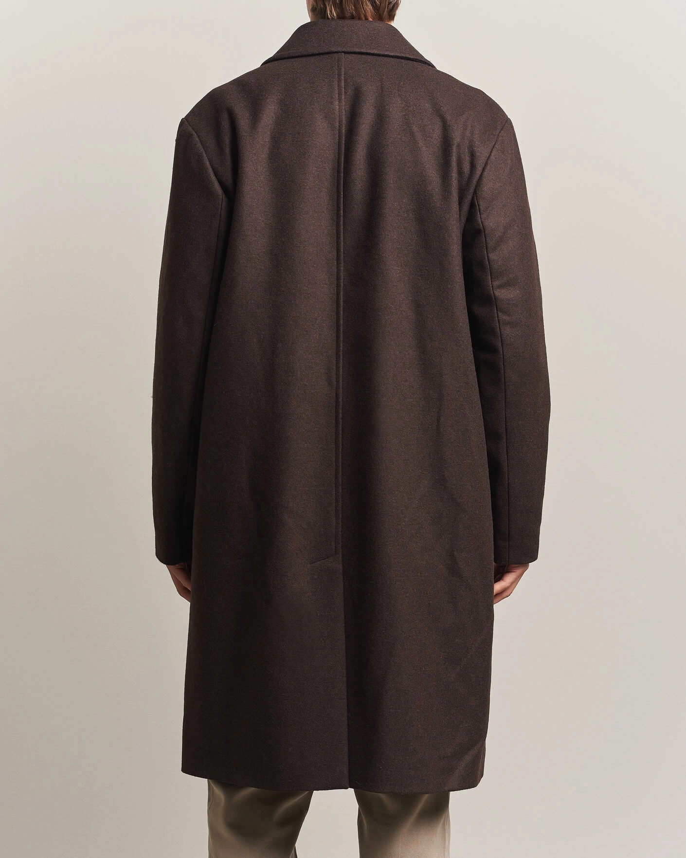 Herr | Jackor | A Day's March | Shamrock Wool Car Coat Dark Brown