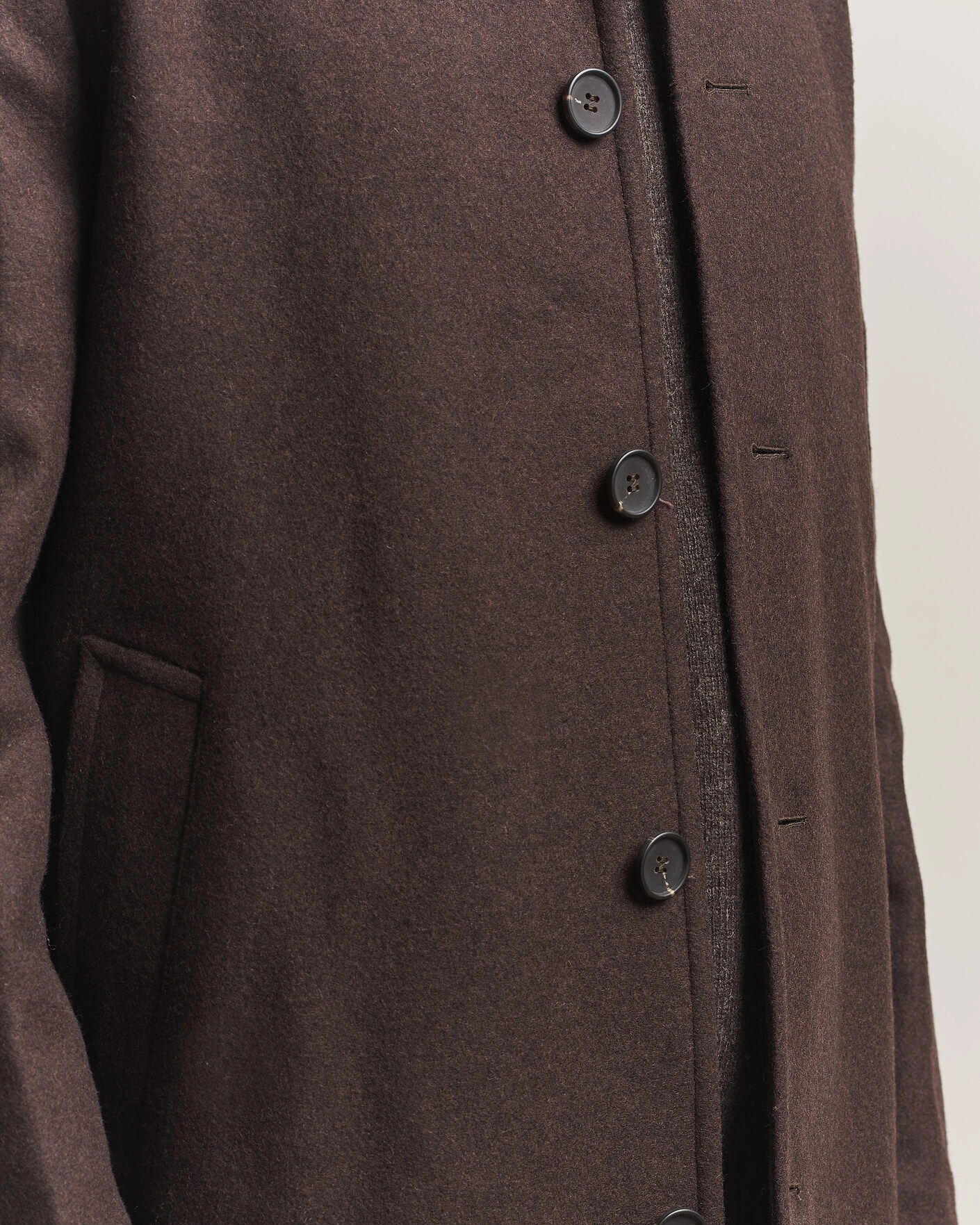 Herr | Jackor | A Day's March | Shamrock Wool Car Coat Dark Brown