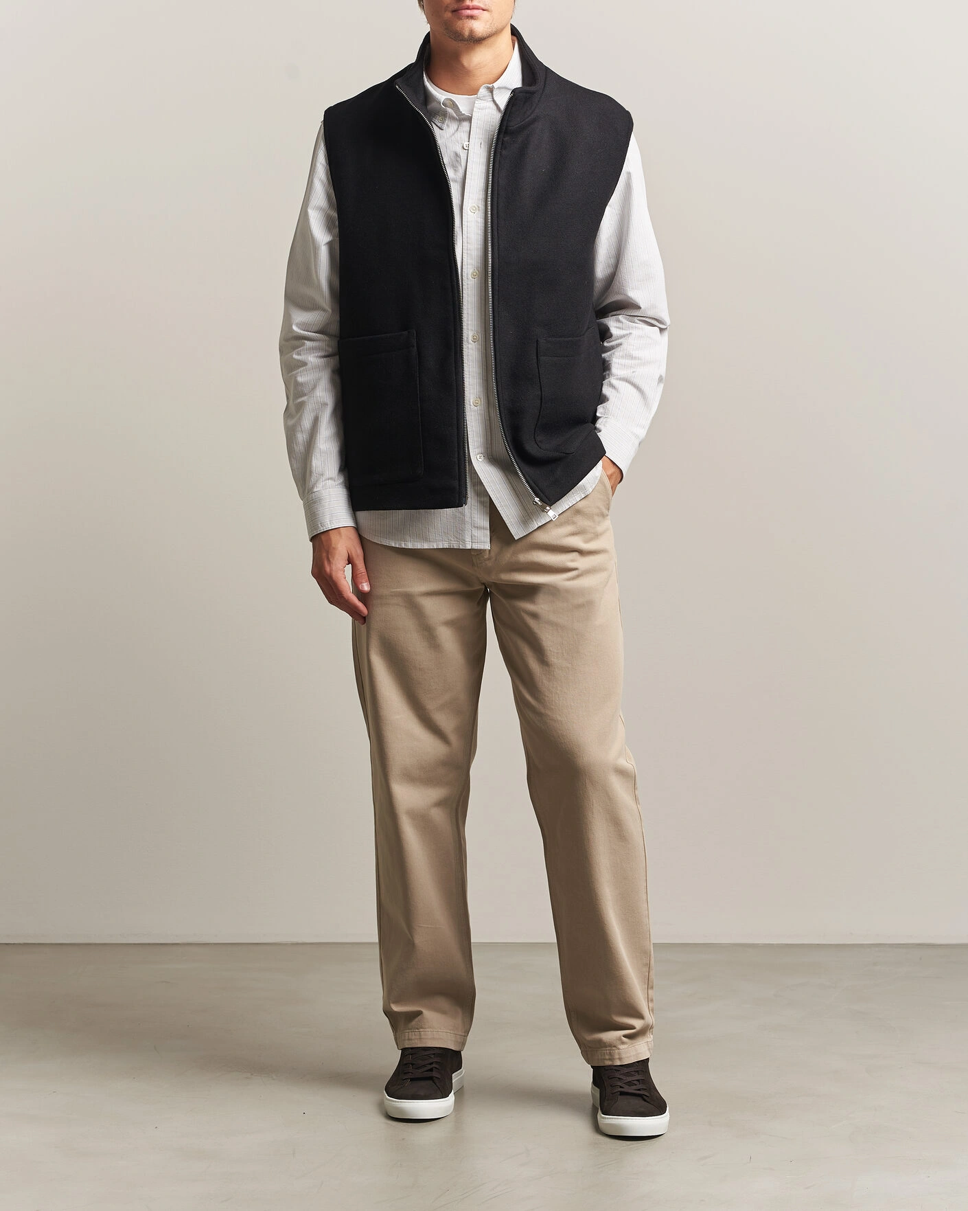 Herr | Västar | A Day's March | Canora Lined Wool Vest Black