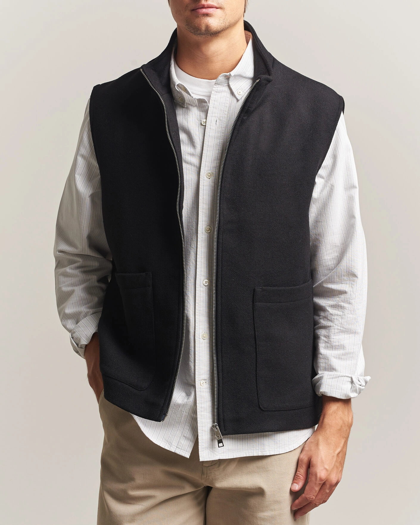 Herr | Västar | A Day's March | Canora Lined Wool Vest Black
