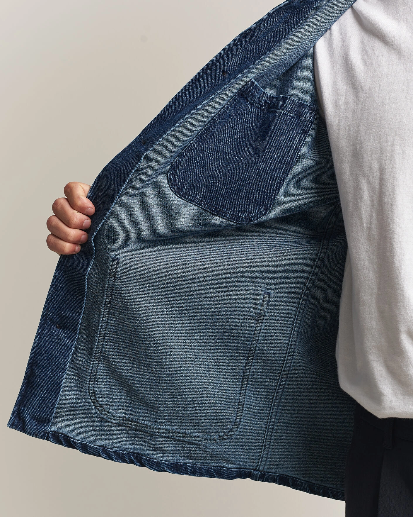 Herr | Skjortor | A Day's March | Algot Denim Overshirt Dark Blue Wash