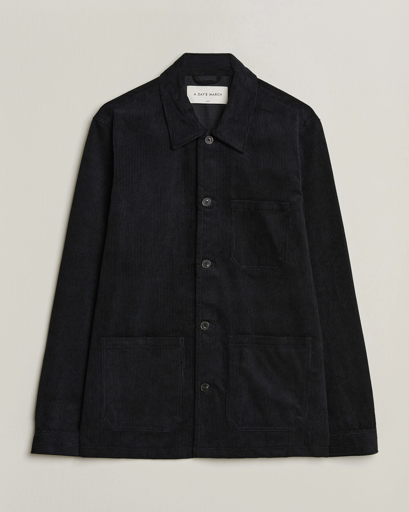 Herr | Skjortor | A Day's March | Original Corduroy Overshirt Black