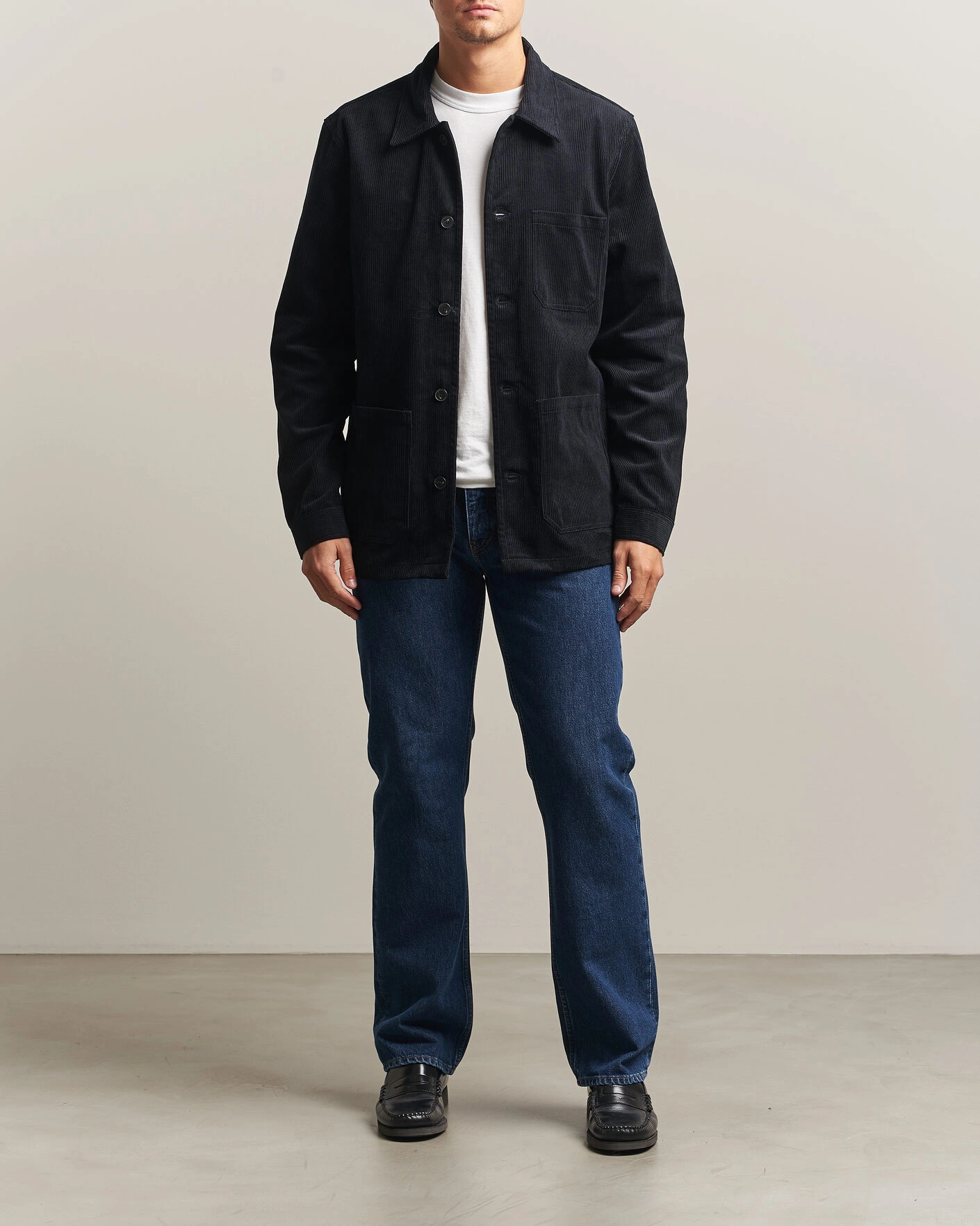 Herr | Skjortor | A Day's March | Original Corduroy Overshirt Black