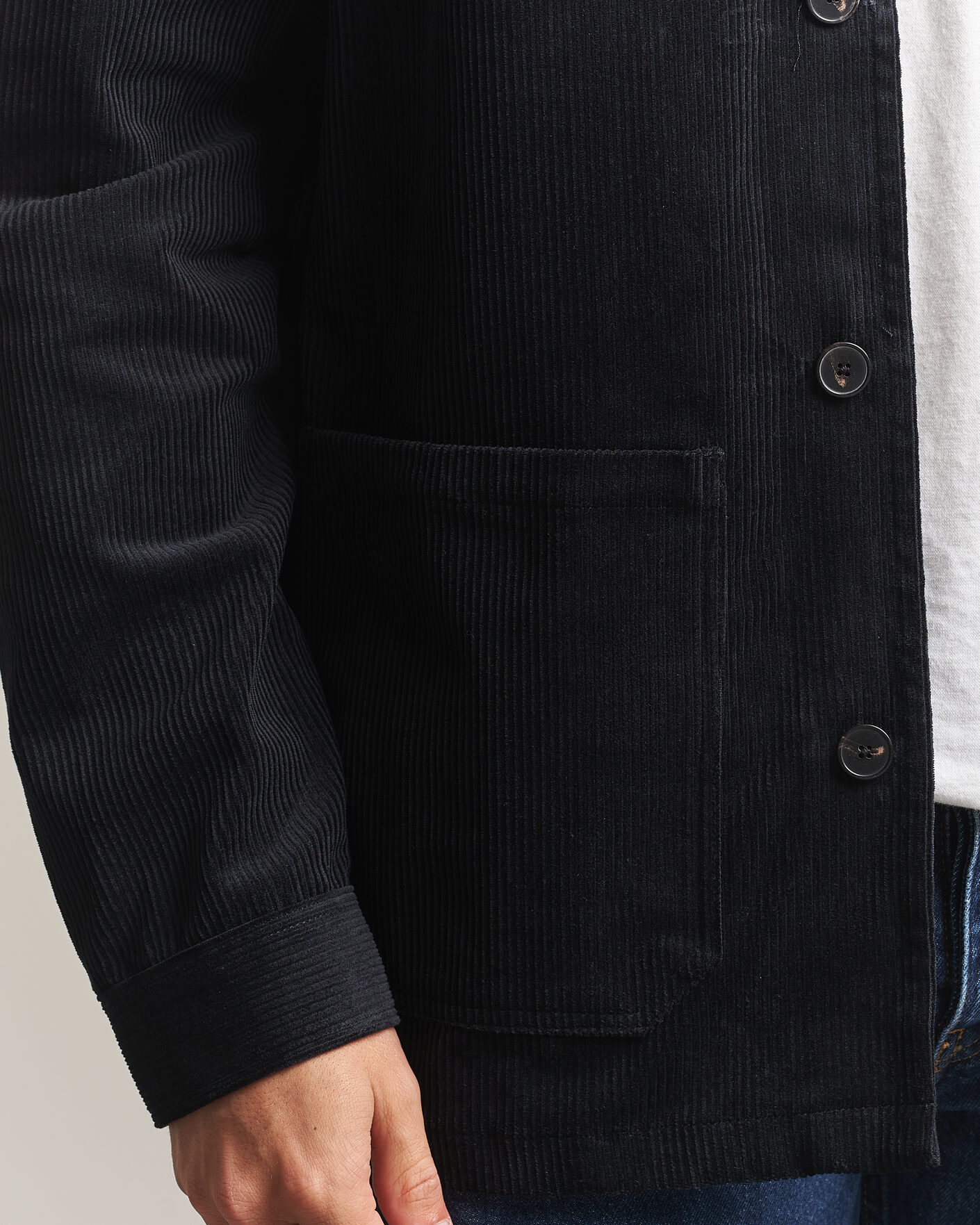 Herr | Skjortor | A Day's March | Original Corduroy Overshirt Black
