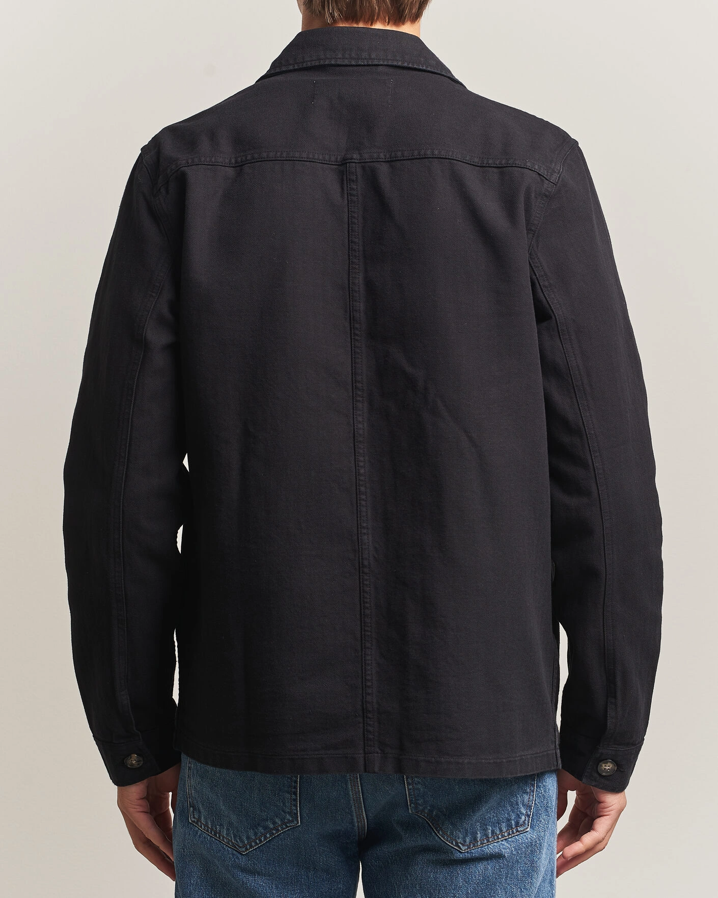 Herr | Skjortor | A Day's March | Original Herringbone Overshirt Black