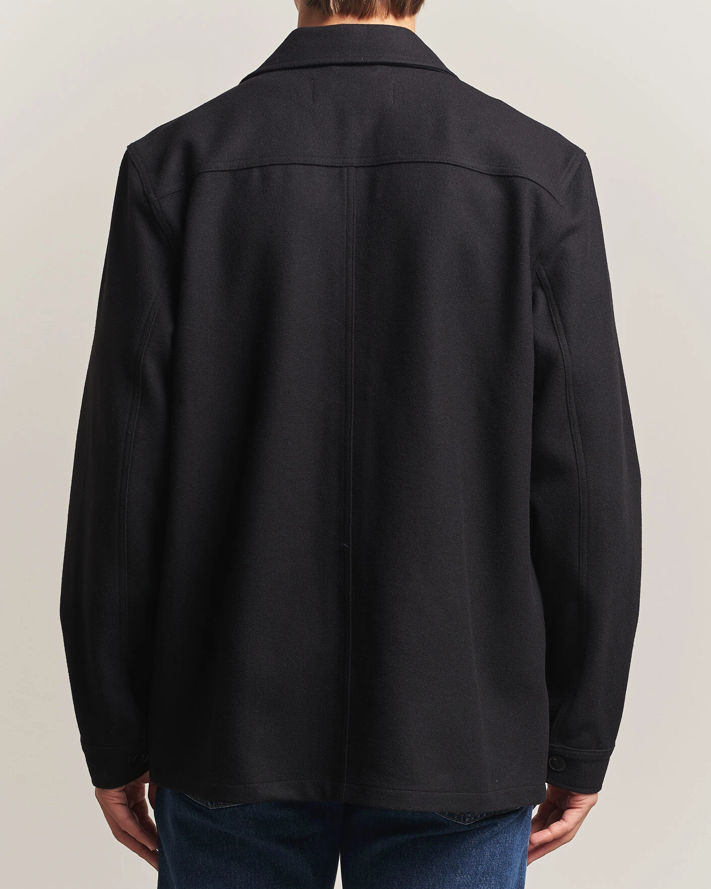 Herr | Skjortor | A Day's March | Original Wool Overshirt Black