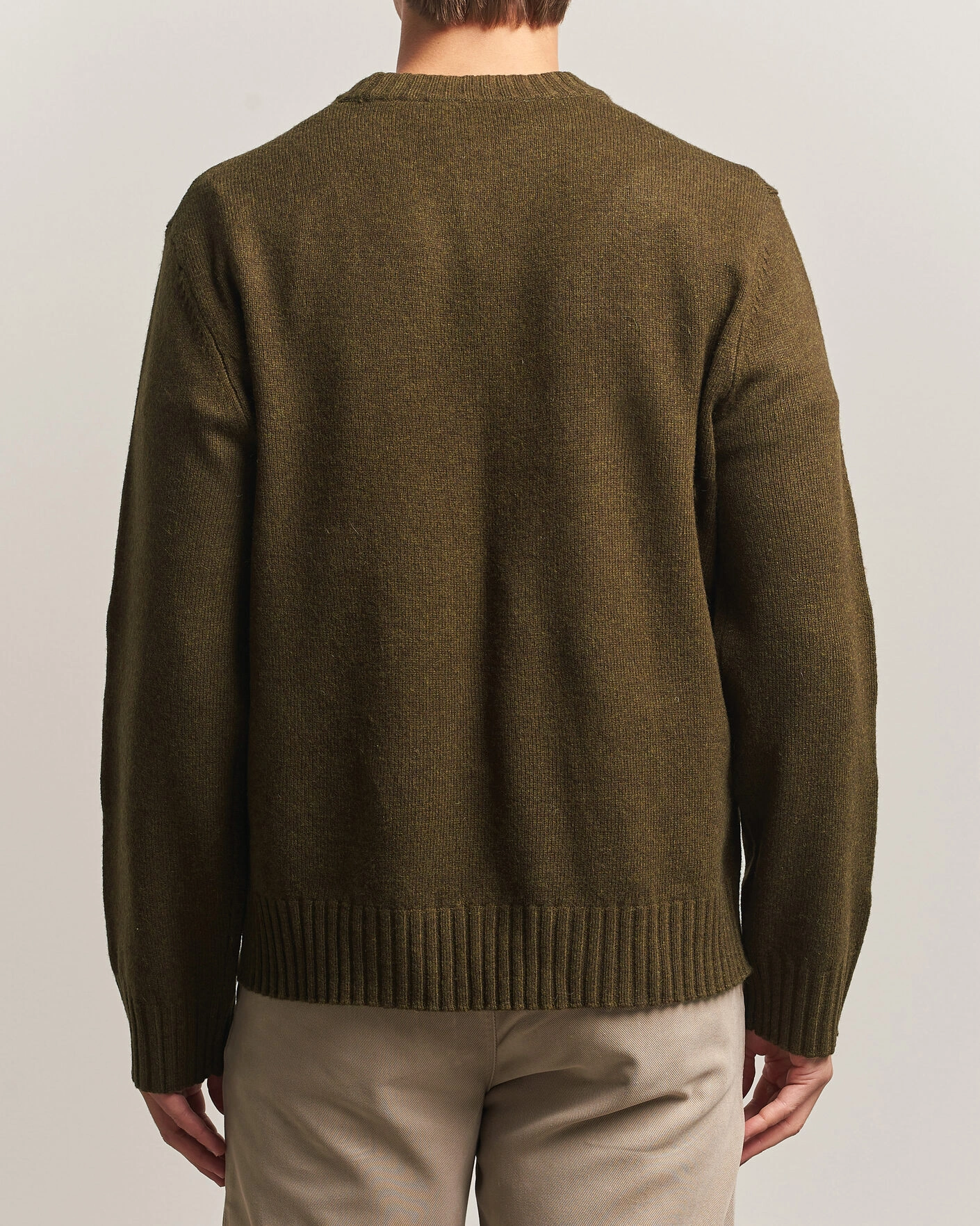 Herr | Tröjor | A Day's March | Marlow Lambswool Sweater Forest Green