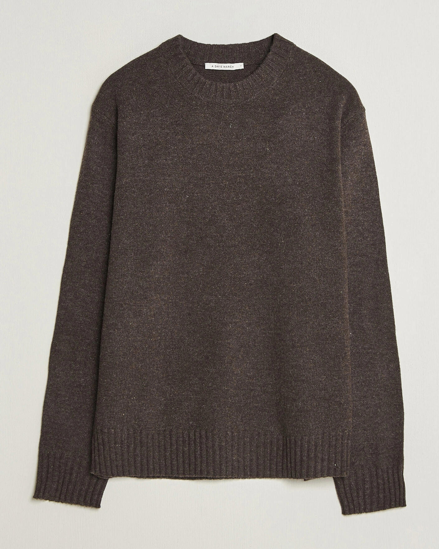 Herr | Tröjor | A Day's March | Marlow Lambswool Sweater Dark Brown