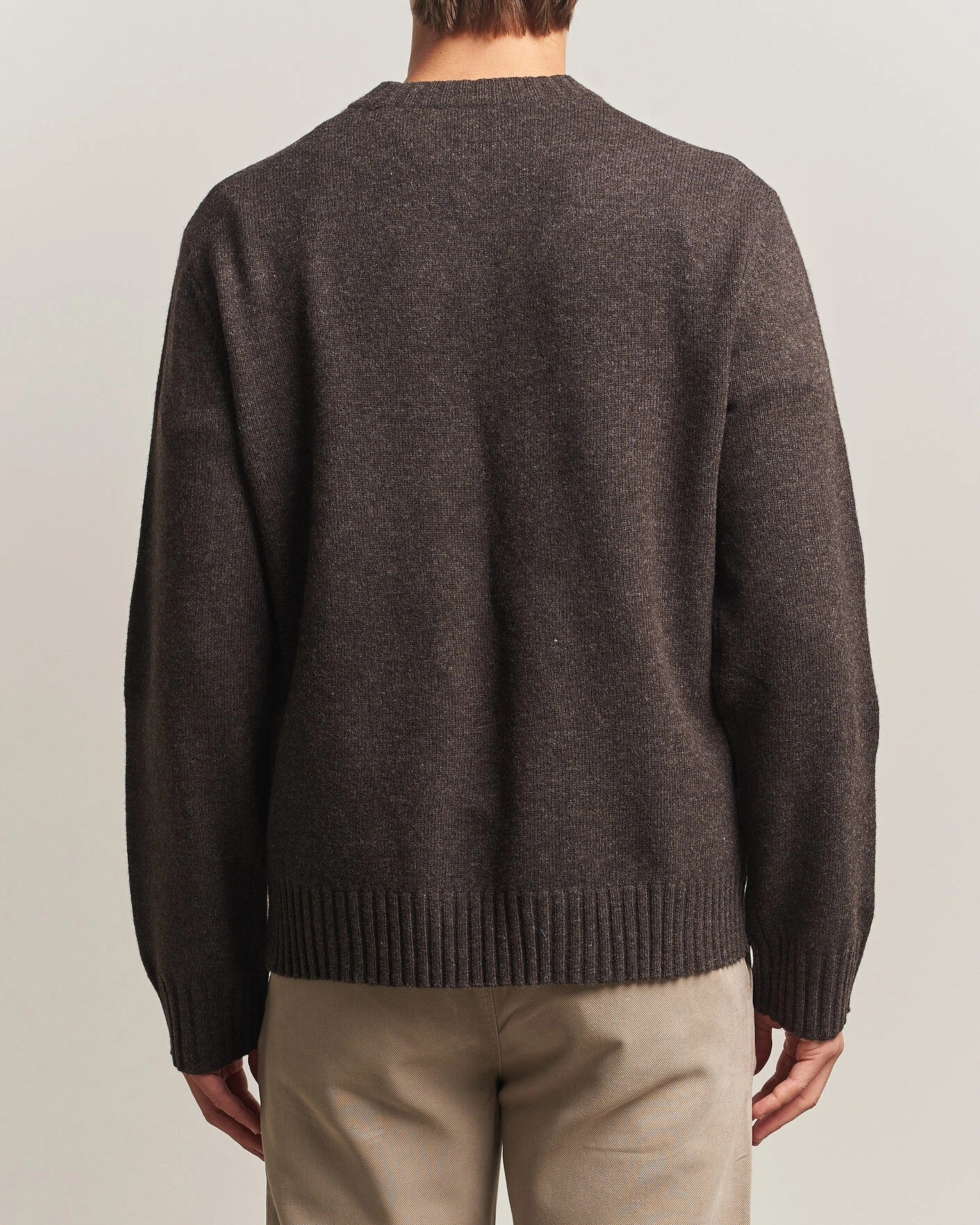 Herr | Tröjor | A Day's March | Marlow Lambswool Sweater Dark Brown