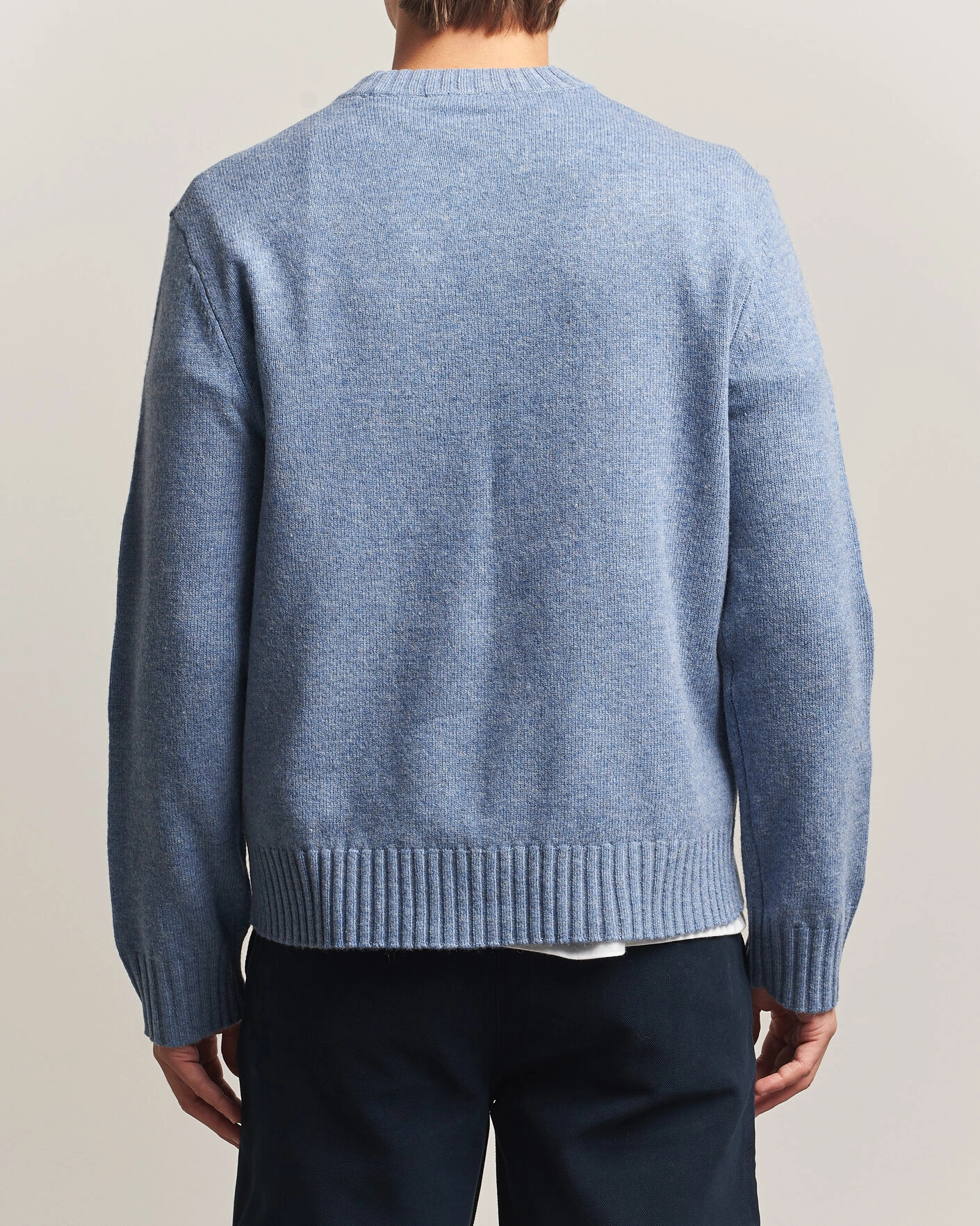 Herr | Tröjor | A Day's March | Marlow Lambswool Sweater Misty Blue