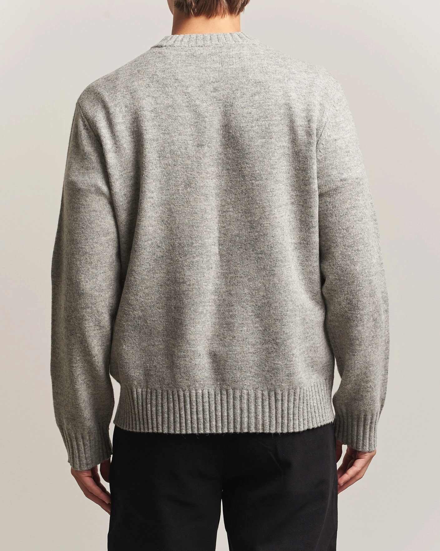 Herr | Tröjor | A Day's March | Marlow Lambswool Sweater Grey Melange