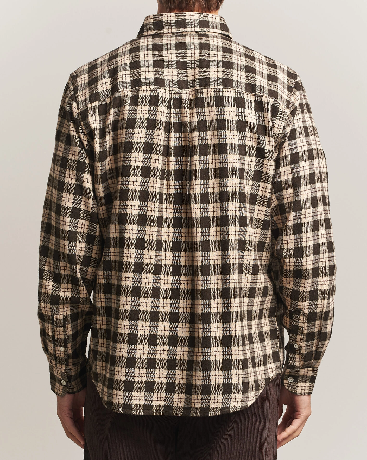 Herr | Skjortor | A Day's March | Classic Checked Flannel Shirt Brown/Sand