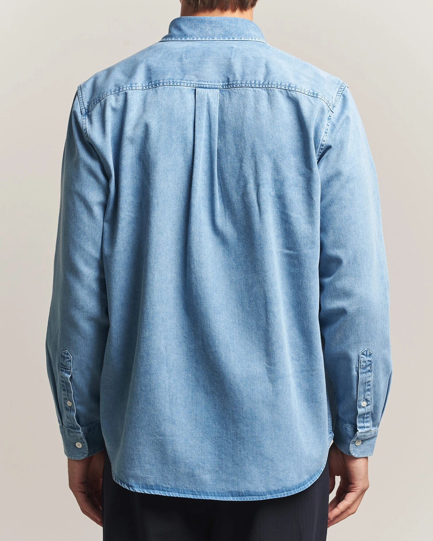 Herr | Skjortor | A Day's March | Original Button Down Denim Shirt Light Blue
