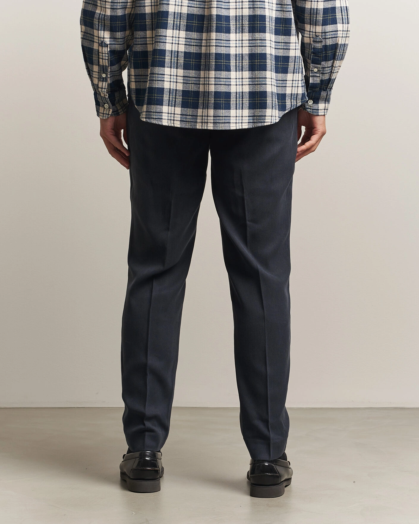 Herr | Byxor | A Day's March | Smart Lyocell Trousers Navy