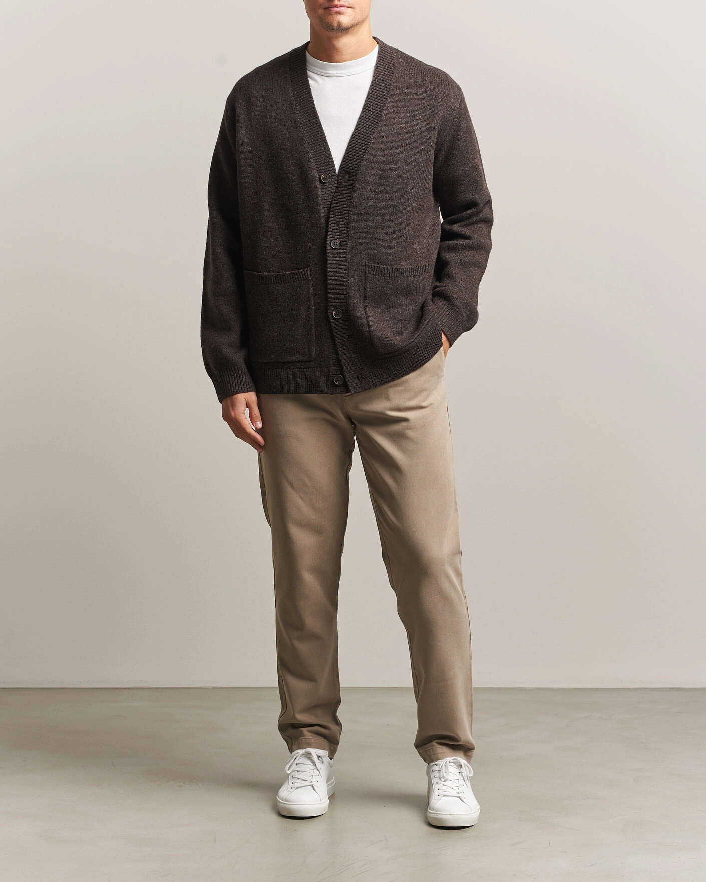 Herr | Byxor | A Day's March | Miller Cotton/Lyocell Trousers Greige