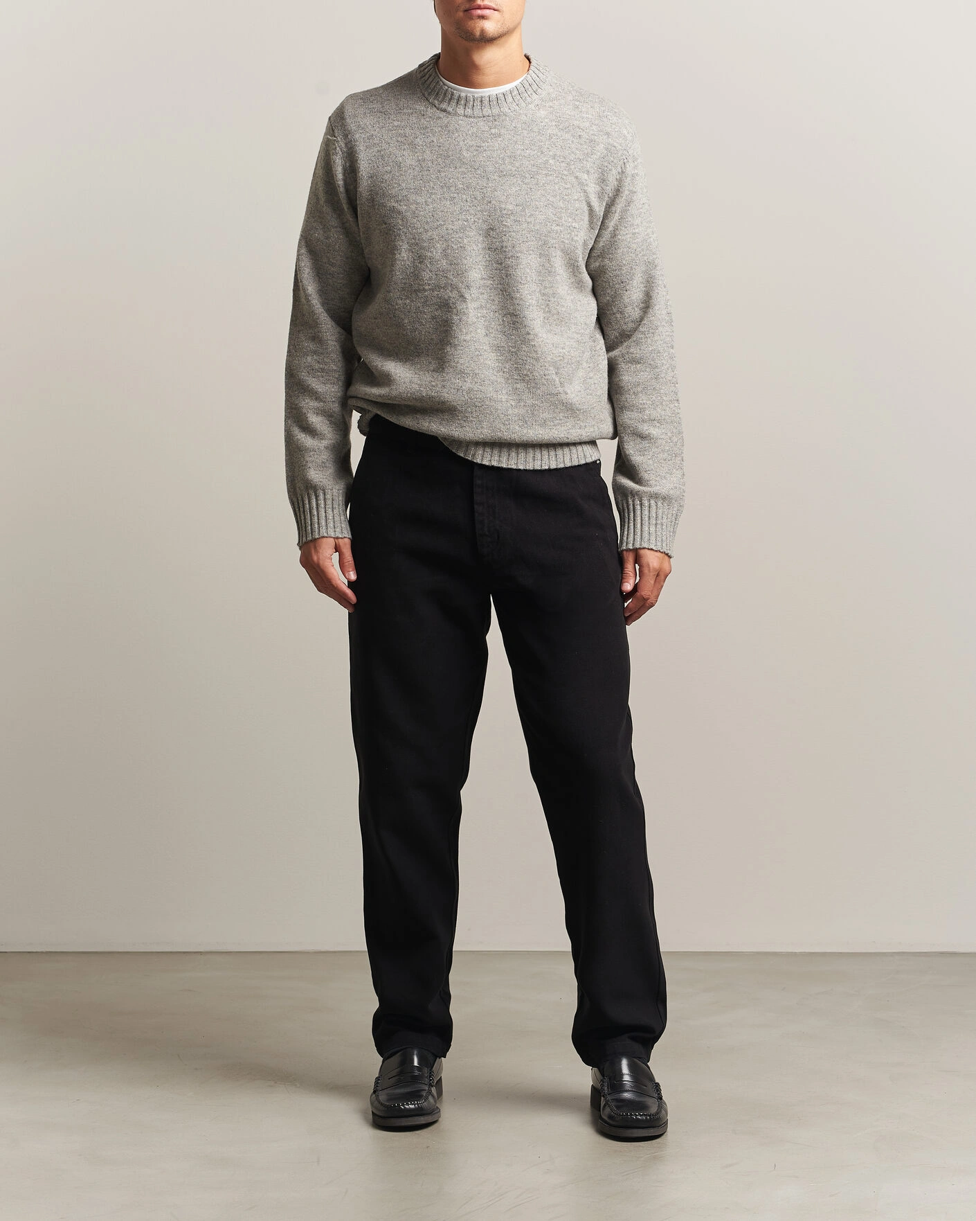 Herr | Byxor | A Day's March | Miller Cotton/Lyocell Trousers Black