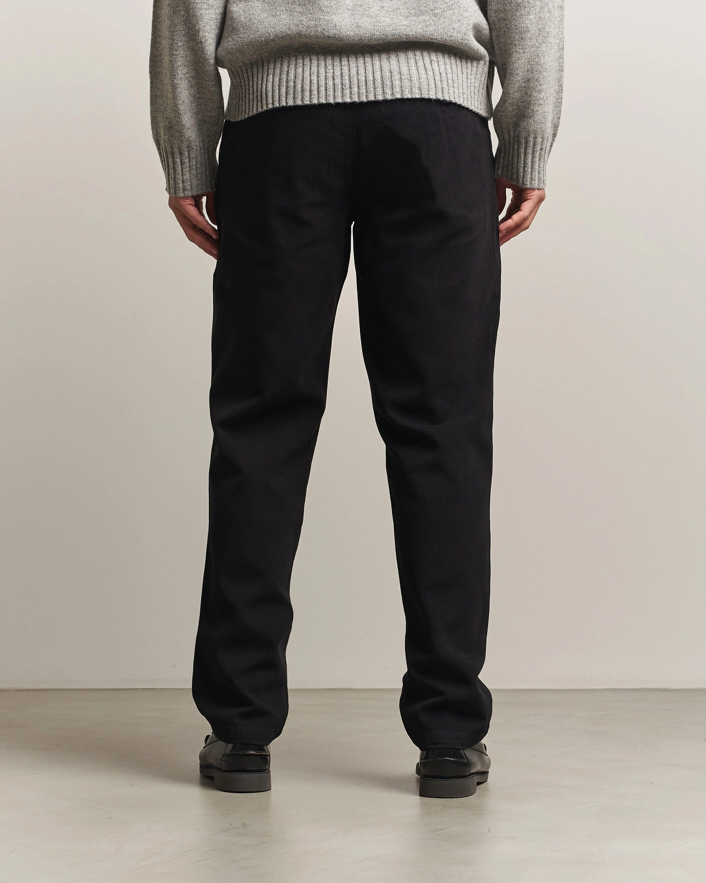 Herr | Byxor | A Day's March | Miller Cotton/Lyocell Trousers Black