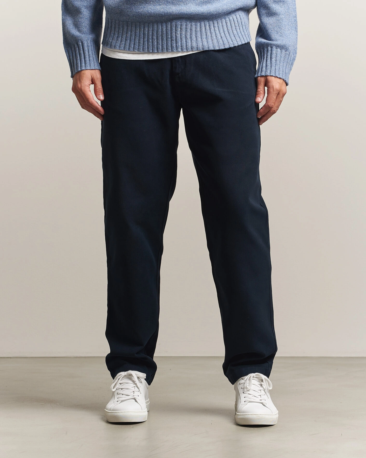 Herr | Byxor | A Day's March | Miller Cotton/Lyocell Trousers Navy