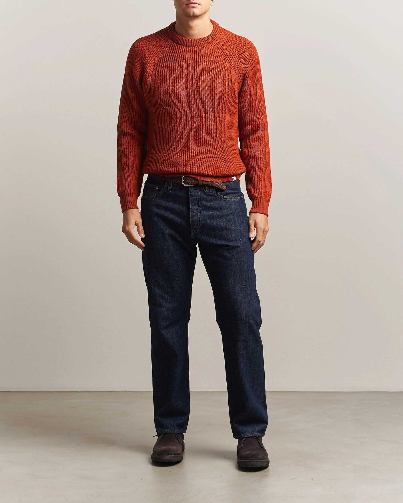 Herr | Tröjor | Peregrine | Ford Knitted Wool Jumper Orange