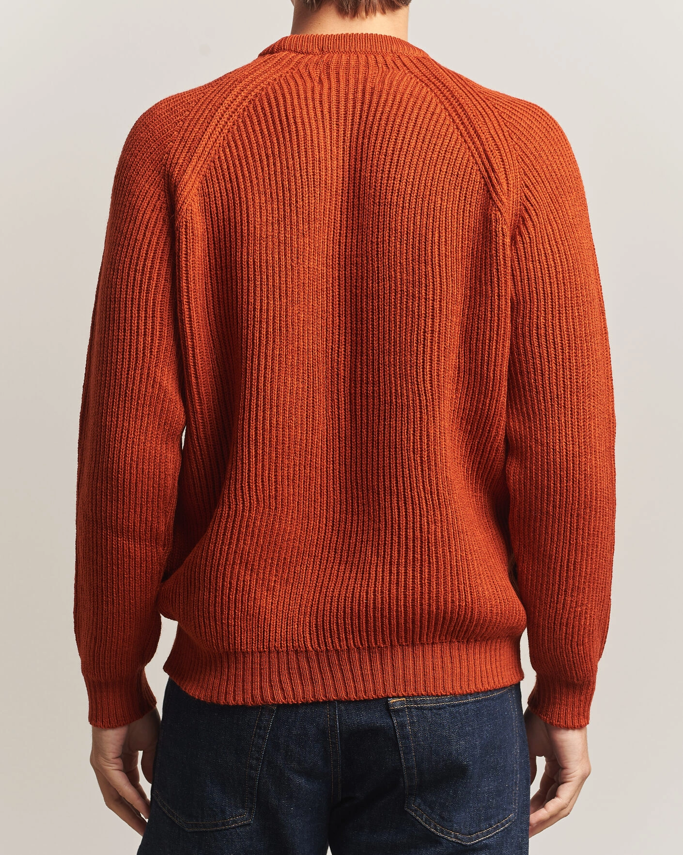 Herr | Tröjor | Peregrine | Ford Knitted Wool Jumper Orange
