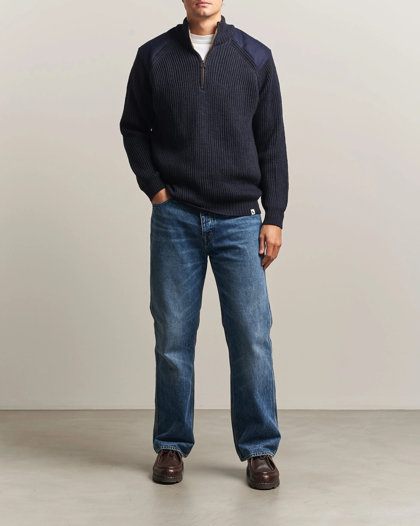 Herr | Tröjor | Peregrine | Foxton Quarter Zip Jumperr Navy