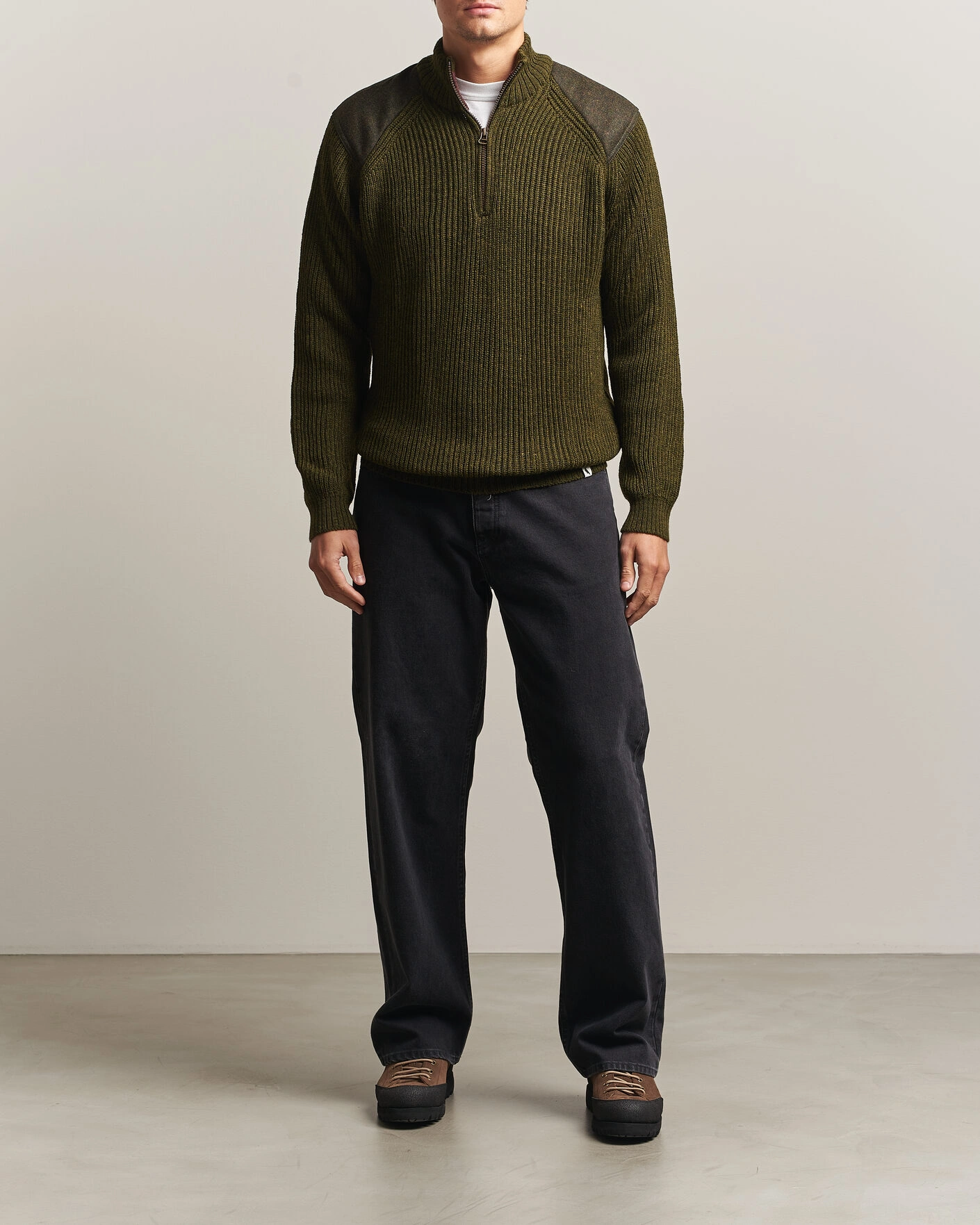 Herr | Tröjor | Peregrine | Foxton Quarter Zip Jumperr Olive