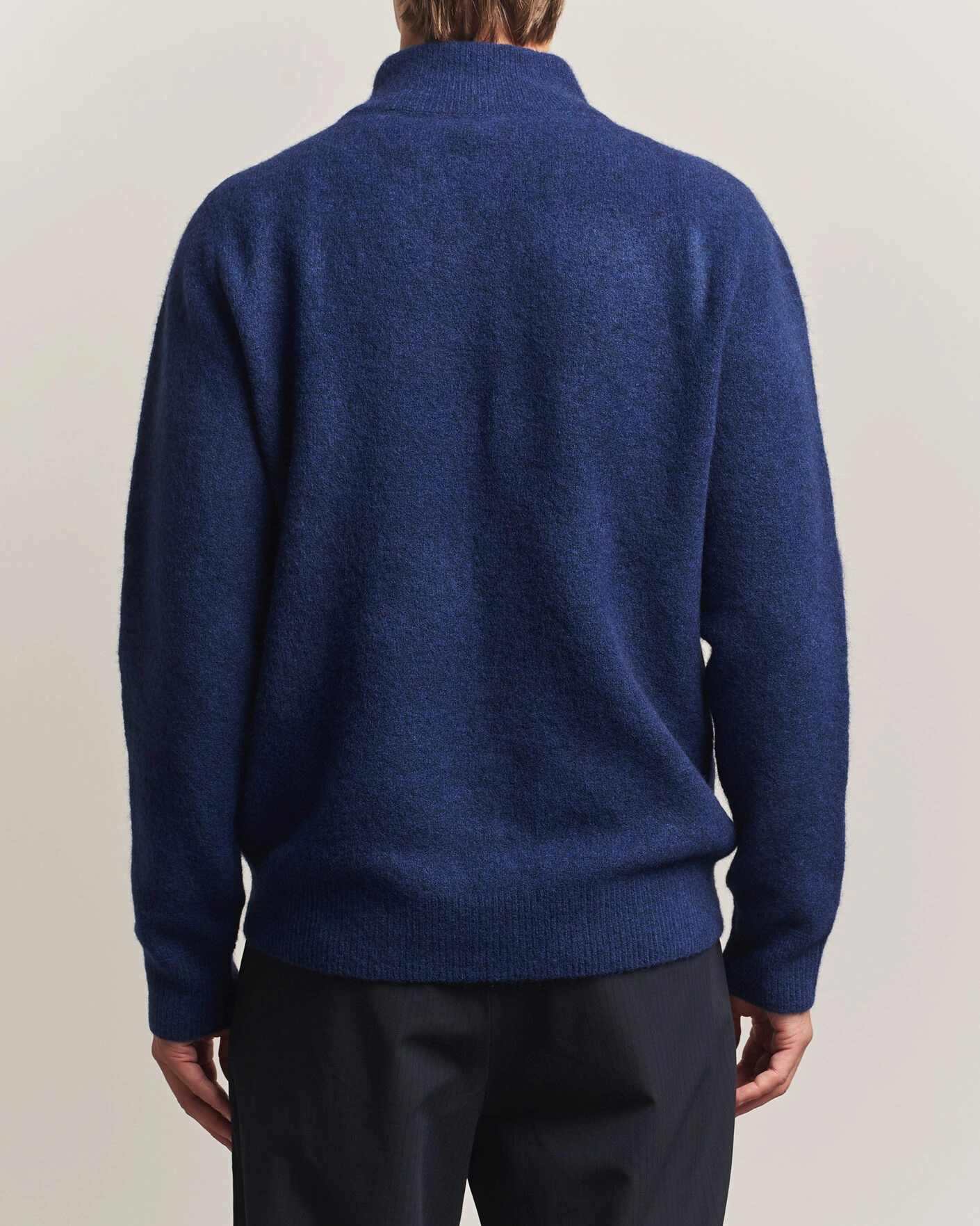 Herr | Tröjor | Filippa K | Andrew Yak Knitted Half Zip Deep Blue