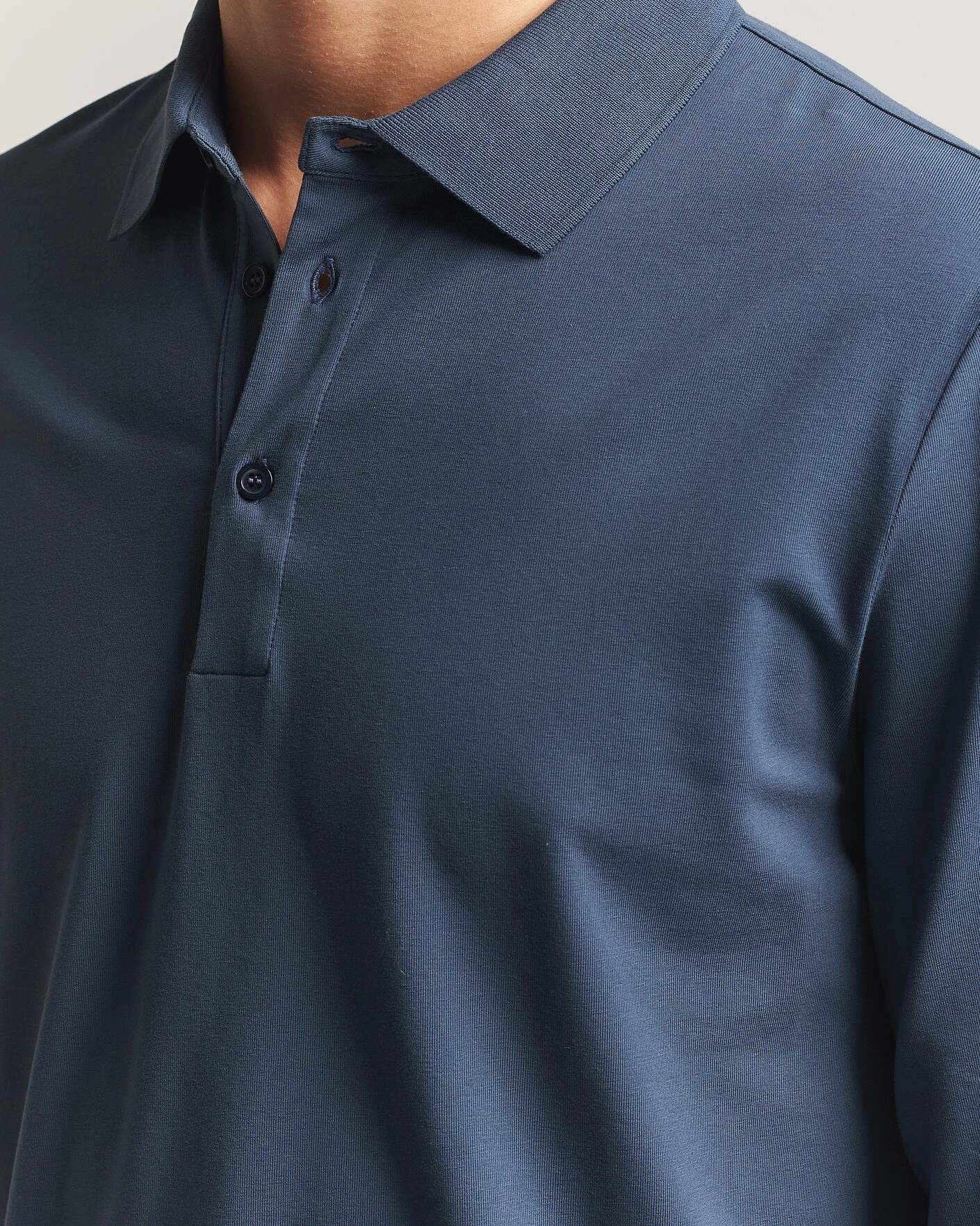 Herr | Pikéer | Filippa K | Luke Lycra Polo Shirt Stone Blue