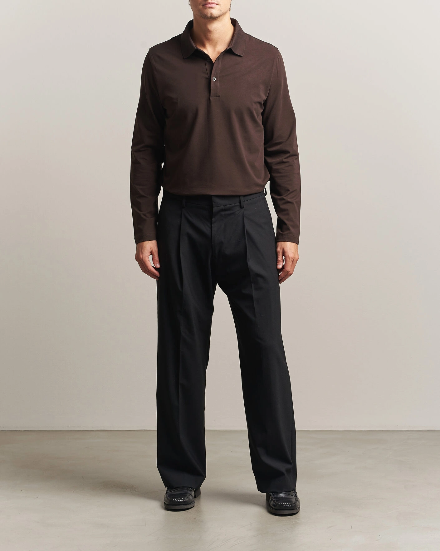 Herr | Pikéer | Filippa K | Luke Lycra Polo Shirt Dark Chocolate