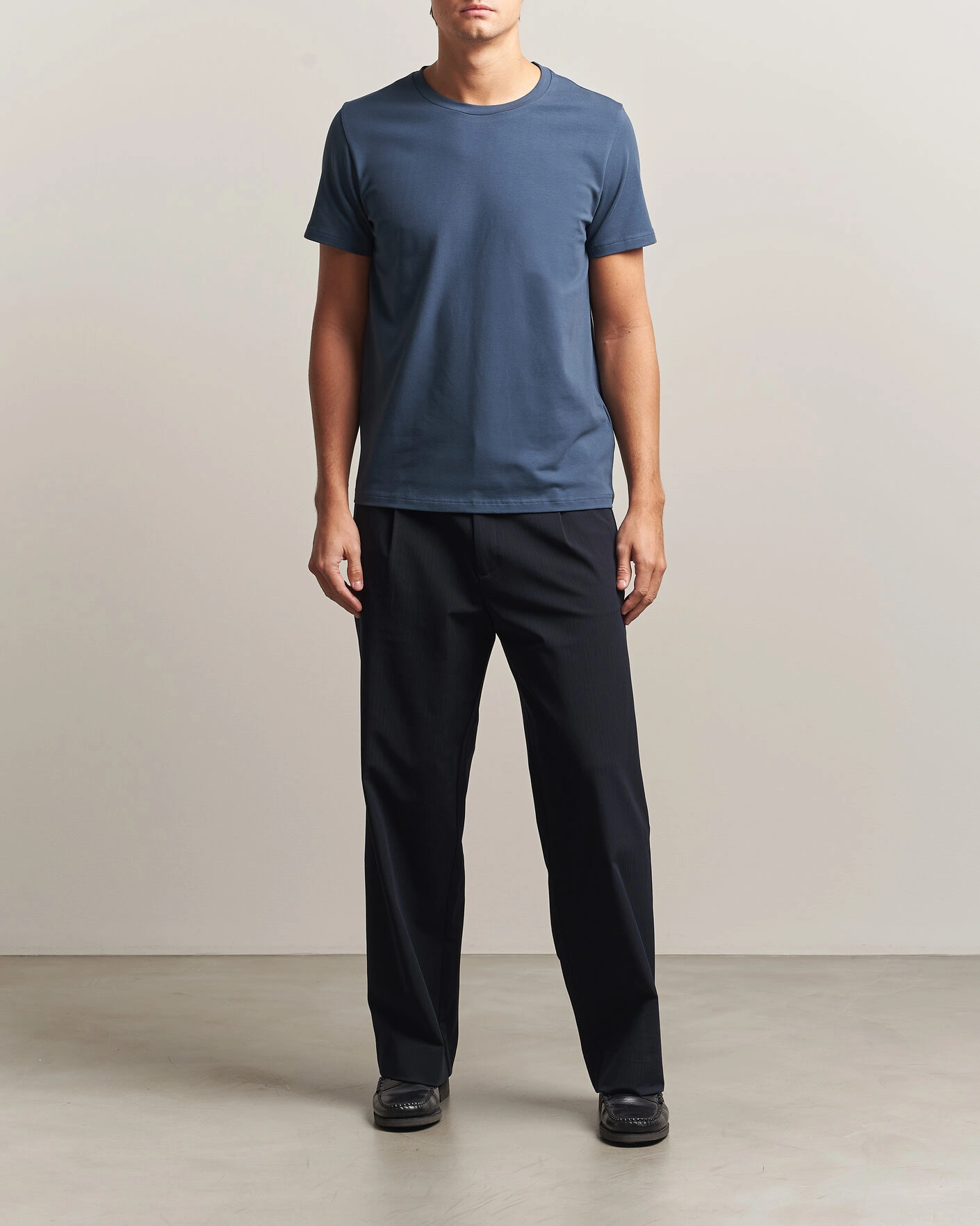Herr | T-Shirts | Filippa K | Soft Lycra T-Shirt Stone Blue