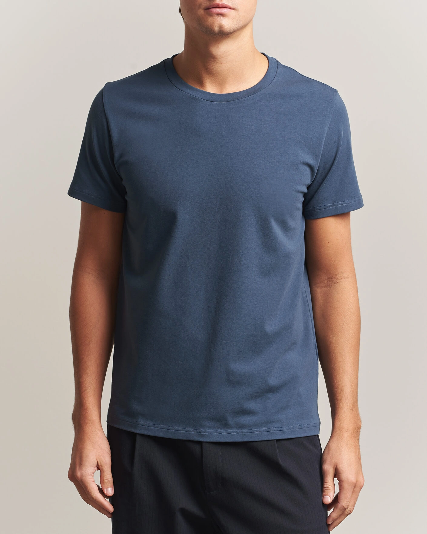 Herr | T-Shirts | Filippa K | Soft Lycra T-Shirt Stone Blue