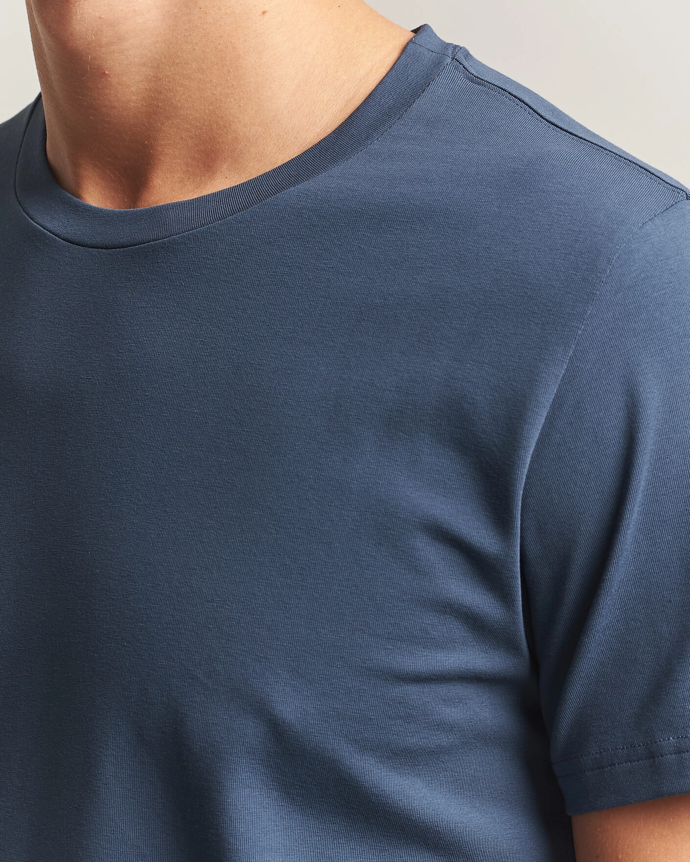 Herr | T-Shirts | Filippa K | Soft Lycra T-Shirt Stone Blue