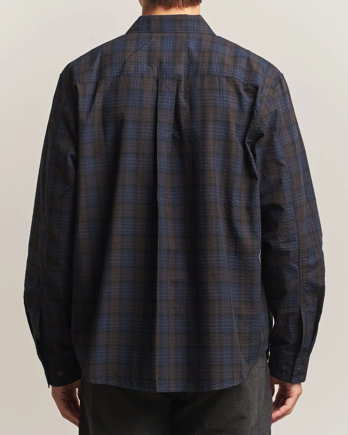 Herr | Skjortor | Pas Normal Studios | Off-Race Seersucker Shirt Dark Navy