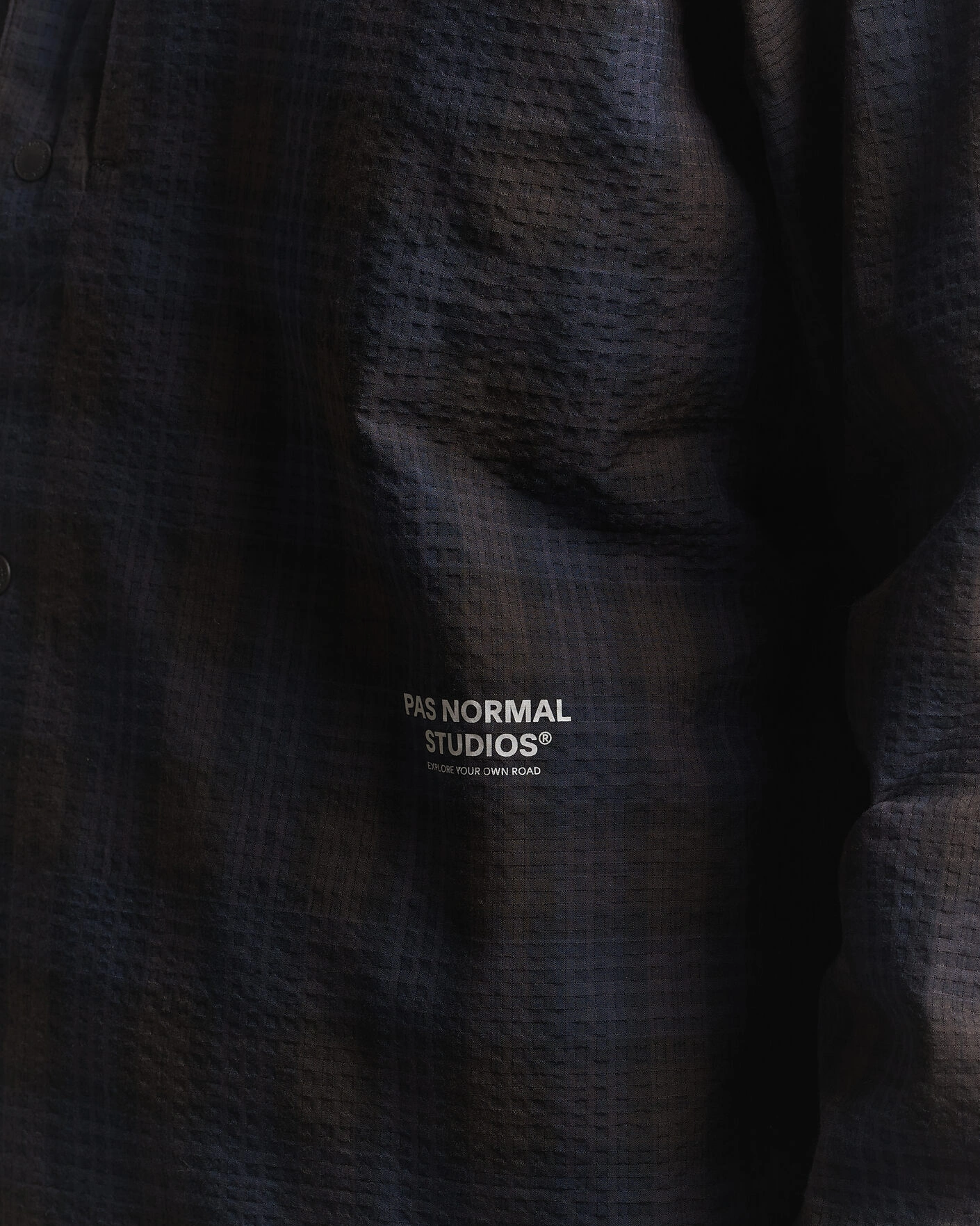 Herr | Skjortor | Pas Normal Studios | Off-Race Seersucker Shirt Dark Navy