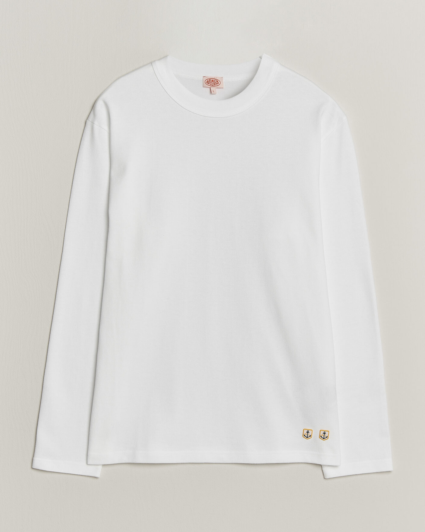 Herr | T-Shirts | Armor-lux | Heritage Long Sleeve Cotton T-Shirt White