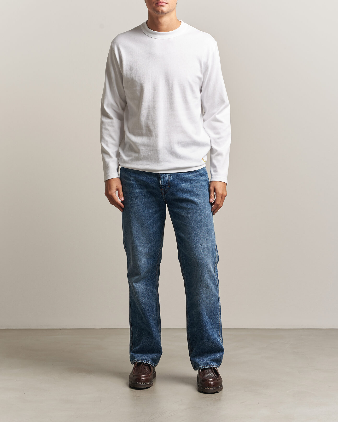Herr | T-Shirts | Armor-lux | Heritage Long Sleeve Cotton T-Shirt White