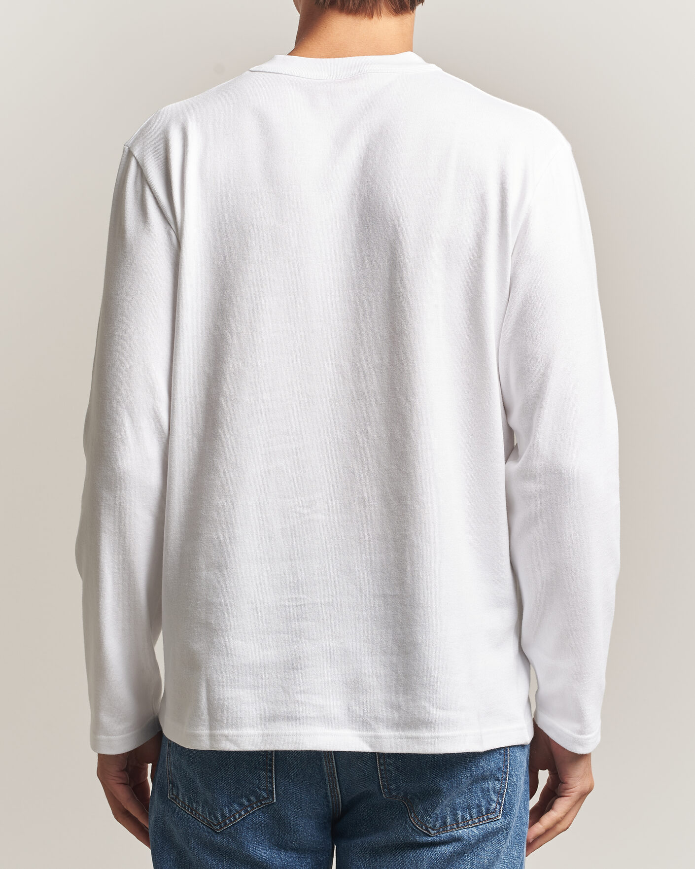 Herr | T-Shirts | Armor-lux | Heritage Long Sleeve Cotton T-Shirt White