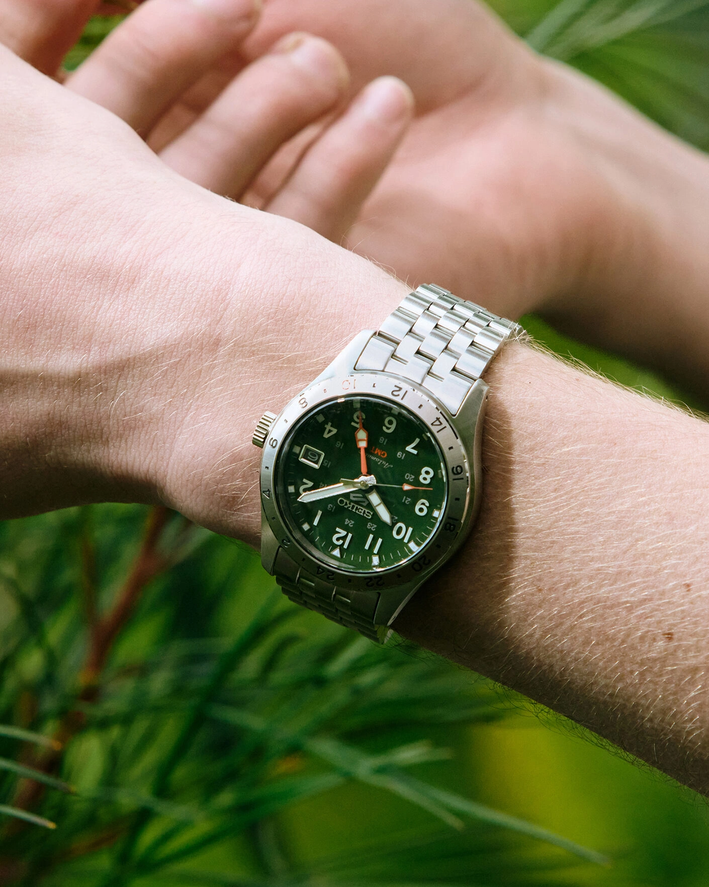 Herr | Seiko 5 Sports Automatic GMT 39mm Green Dial | Seiko | 5 Sports Automatic GMT 39mm Green Dial