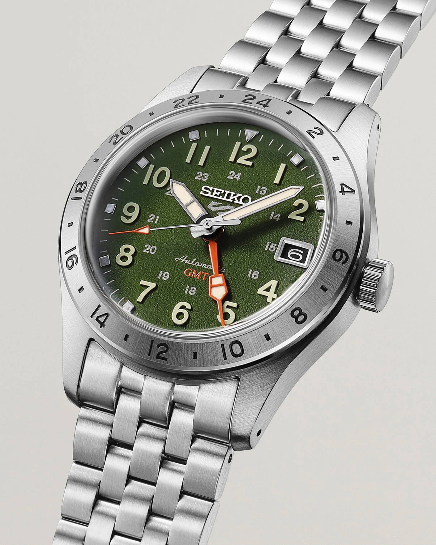 Herr | Seiko 5 Sports Automatic GMT 39mm Green Dial | Seiko | 5 Sports Automatic GMT 39mm Green Dial