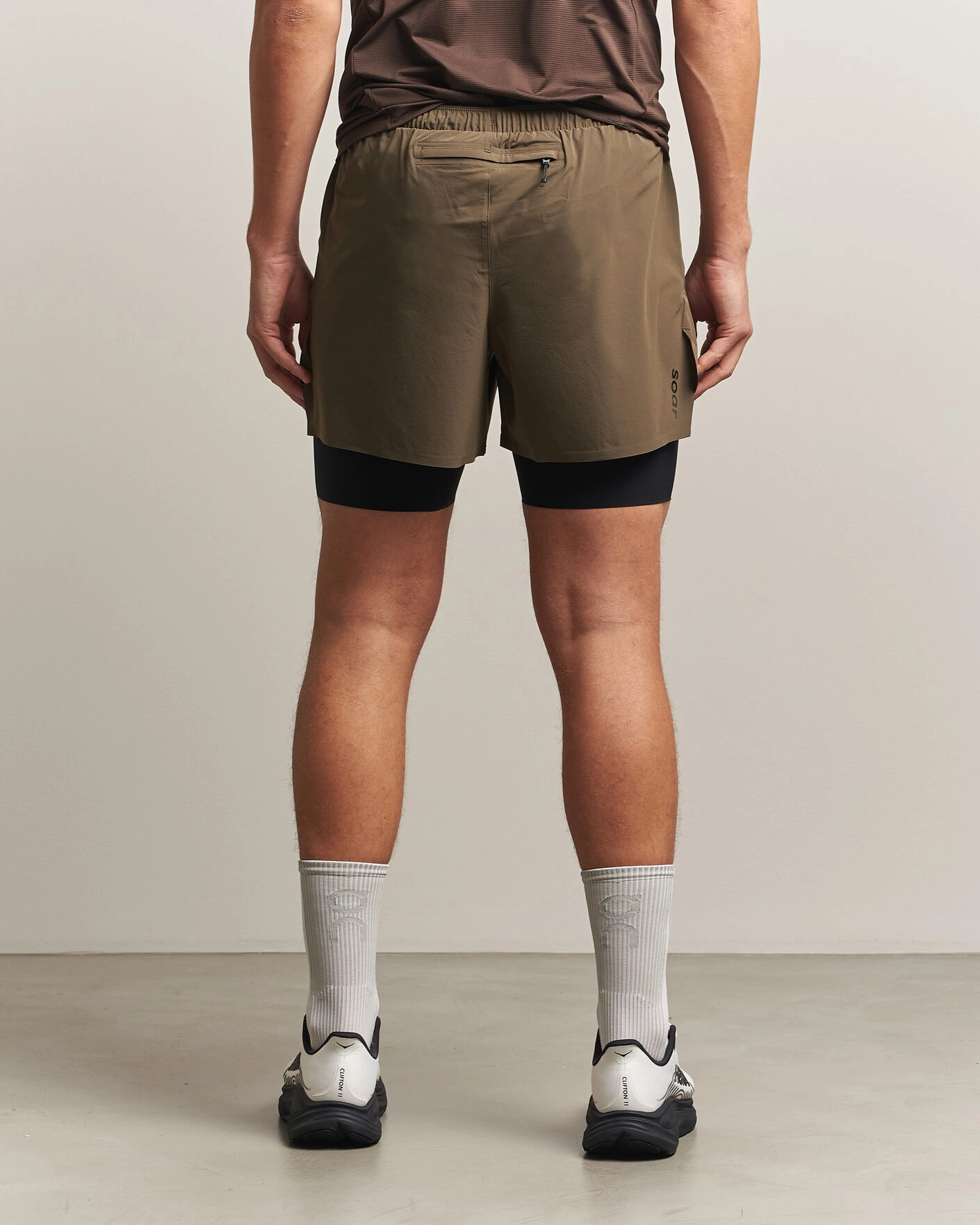 Herr | Shorts | SOAR Running | Dual Run Shorts Khaki