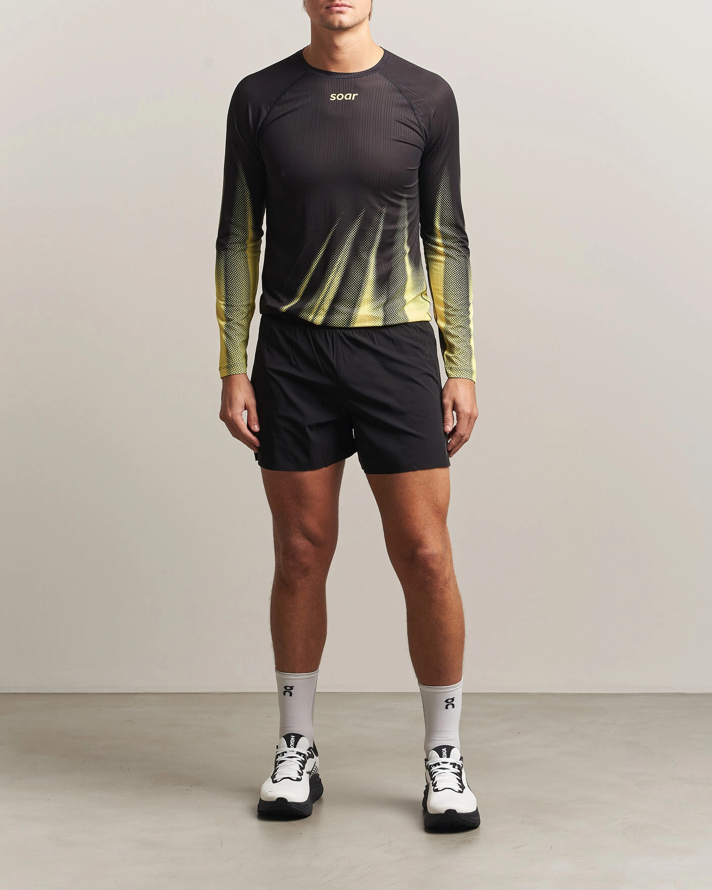 Herr | T-Shirts | SOAR Running | LS Race Base Yellow/Black