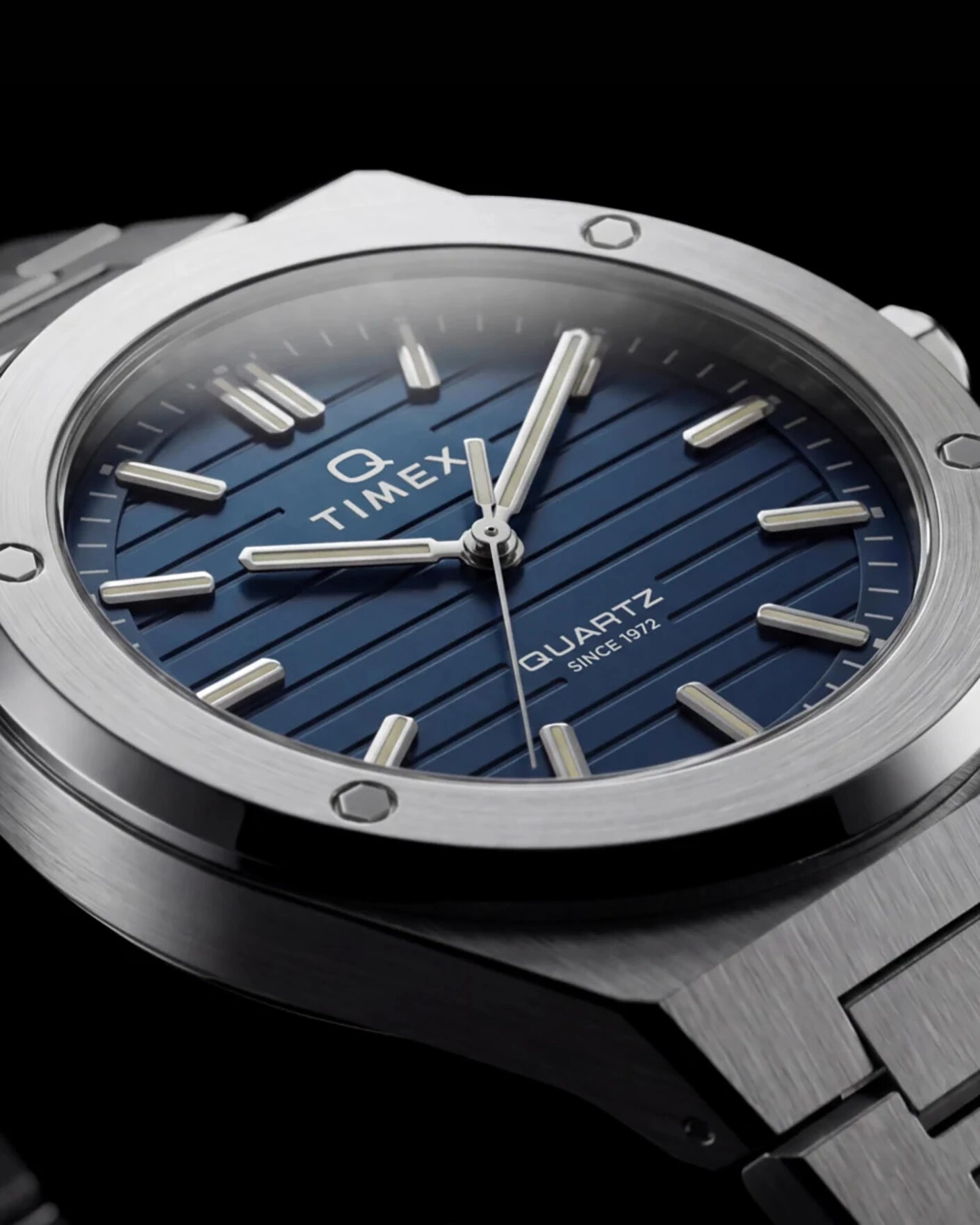 Herr | Timex Q Marbella Quartz Stainless Steel 40,5mm Blue Dial | Timex | Q Marbella Quartz Stainless Steel 40,5mm Blue Dial