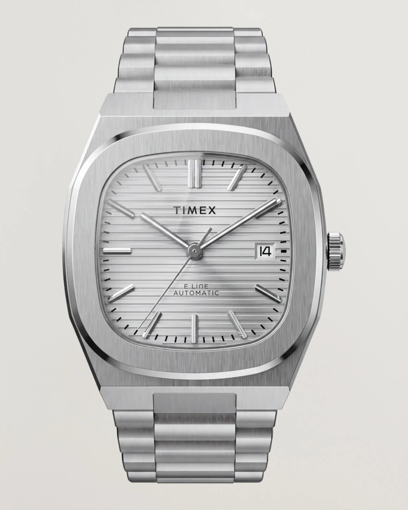Herr | Timex Automatic E Line Stainless Steel 38mm Silver Dial | Timex | Automatic E Line Stainless Steel 38mm Silver Dial